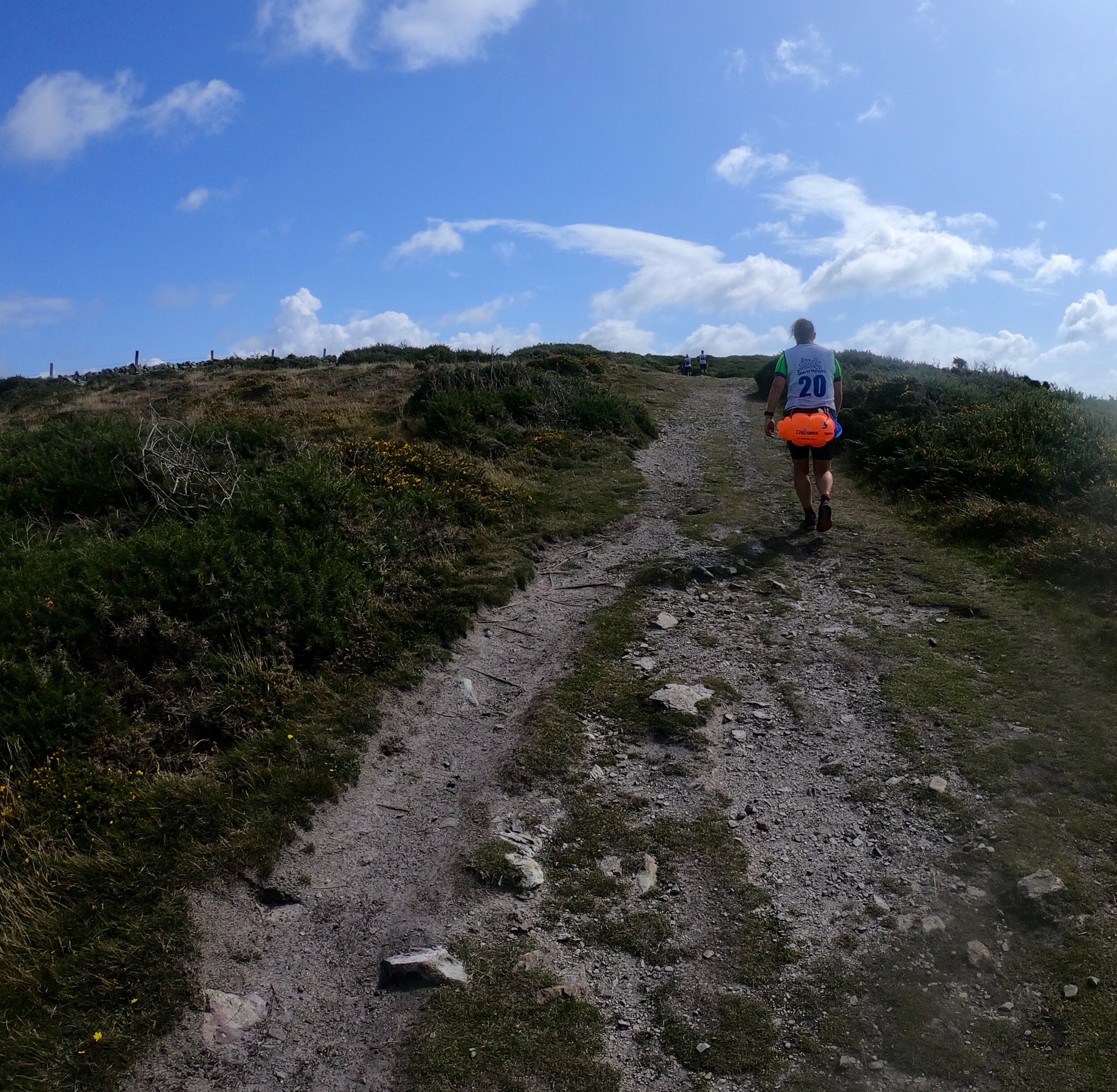 The last but one run was a rugged trek over the cliffs