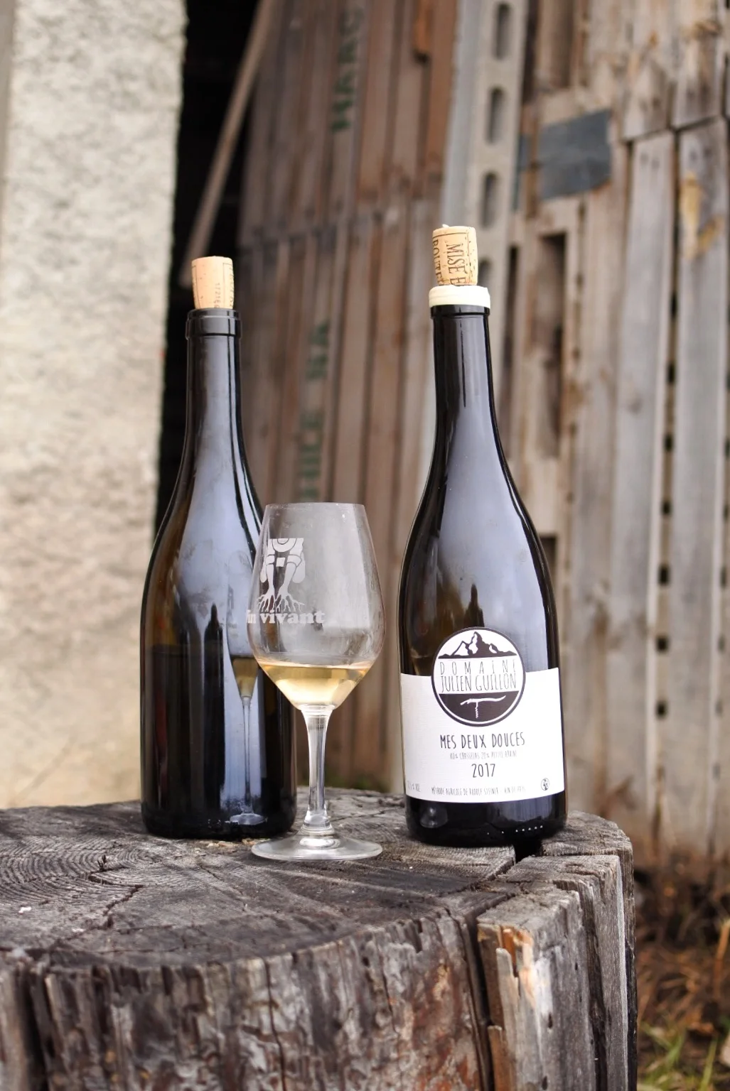 2017 Mes Deux Douces or "My two sweets", two plots, two grapes, Chasselas and Petite Arvine. Two typical Swiss grapes but blended together in a very atypical wine, that's Julien's touch