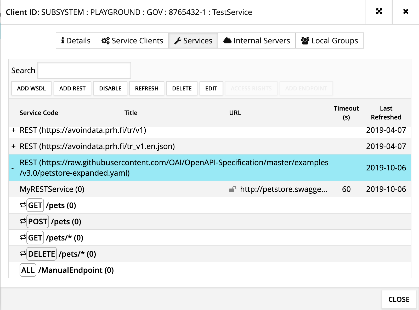 Image 2. List endpoints of a REST API.