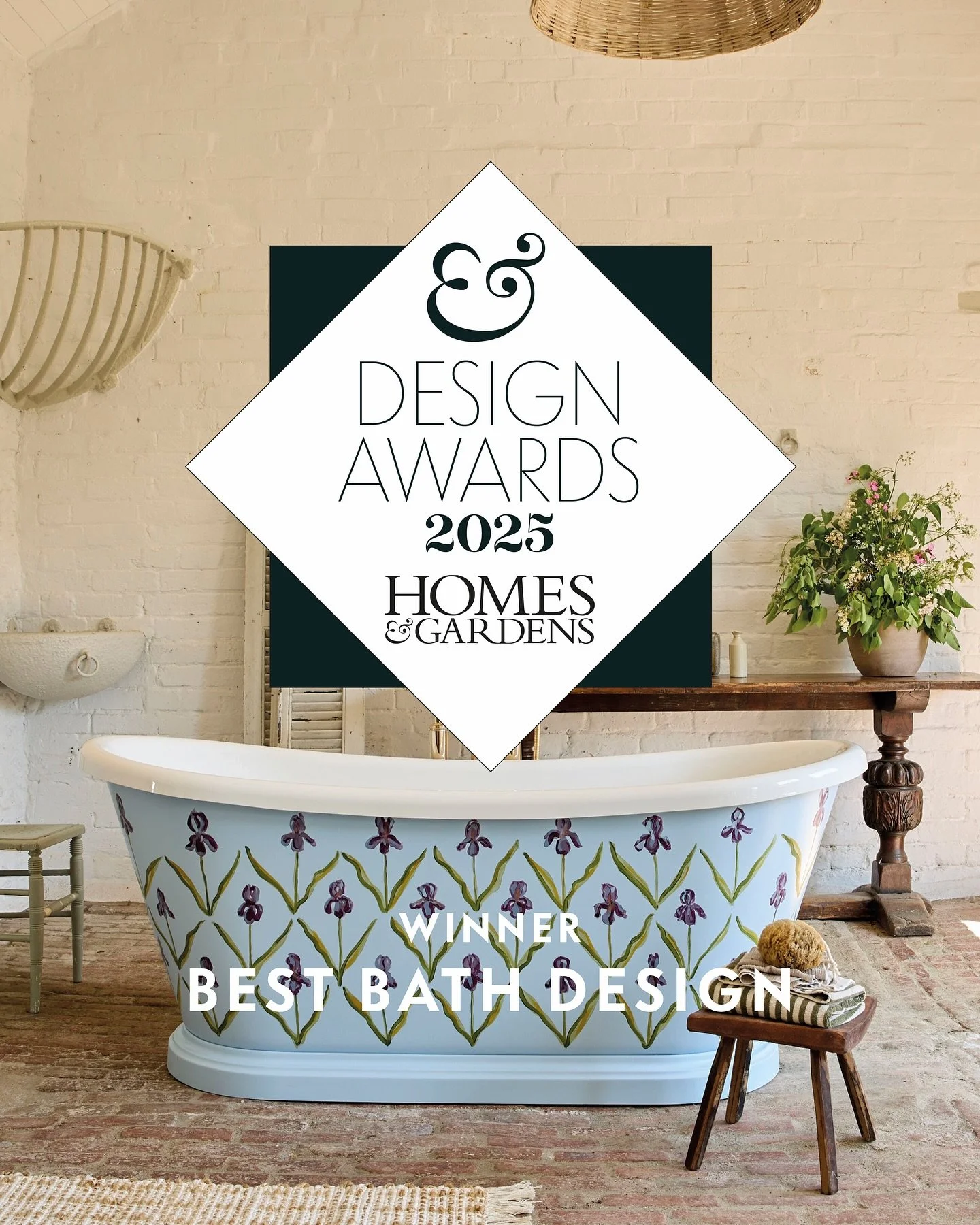 Congratulations to @birdiefortescue, @firedearthuk x @frances_glory_costelloe and @schottenhansen x @pluckldn for each winning a @homesandgardensofficial Design Award this year!

Best Bath Design &ndash; Florence bath by @firedearthuk x @frances_glor