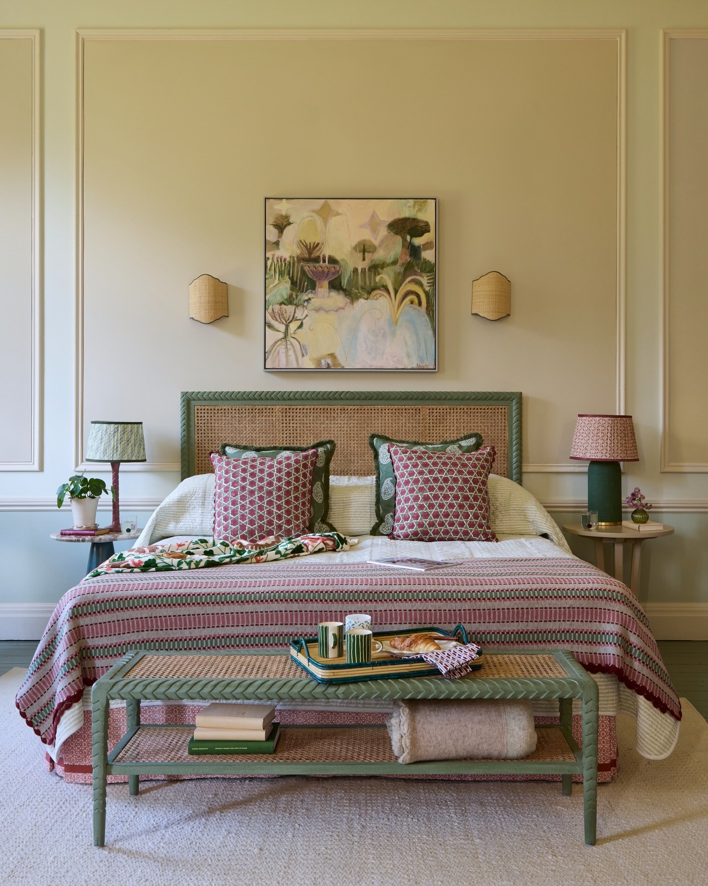 New year, new bedroom.

Refresh your bedroom with layers of warmth and comfort. Think rich reds, soft pinks and leafy greens, paired with ambient lighting, weighty throws and the beautiful block-prints from @birdiefortescue&rsquo;s Silk Road Collec