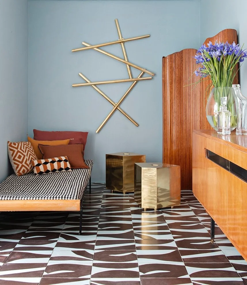 @pophamdesign at @bertandmay is an exciting meeting of two distinctive design languages. Popham&rsquo;s confident, graphic patterns introduce a bold new dimension to the Bert &amp; May portfolio, sitting alongside its signature earthy tones and handc