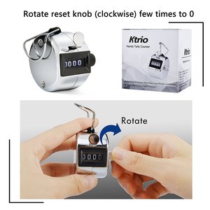 Rormket Metal Hand Tally Counter Clicker, Handheld Tracker Manual Counter  Clicker with Metal Finger Ring Sliver