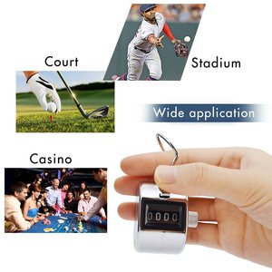 Tally Counter Hand Clicker 4 Digit Chrome Palm Golf People Counting Club