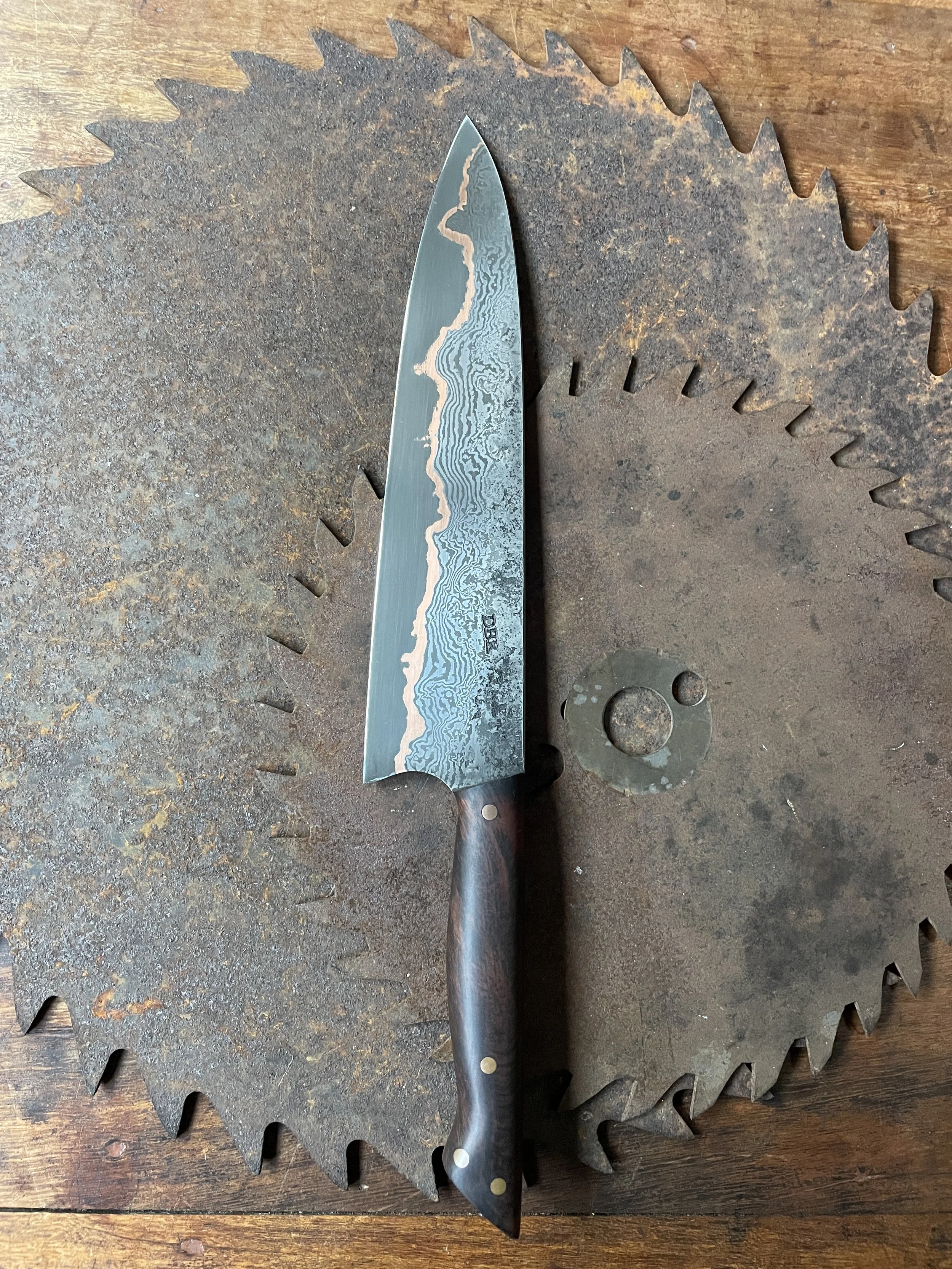 Tiger Myrtle Damascus Cumai Chef Knife - 24cm