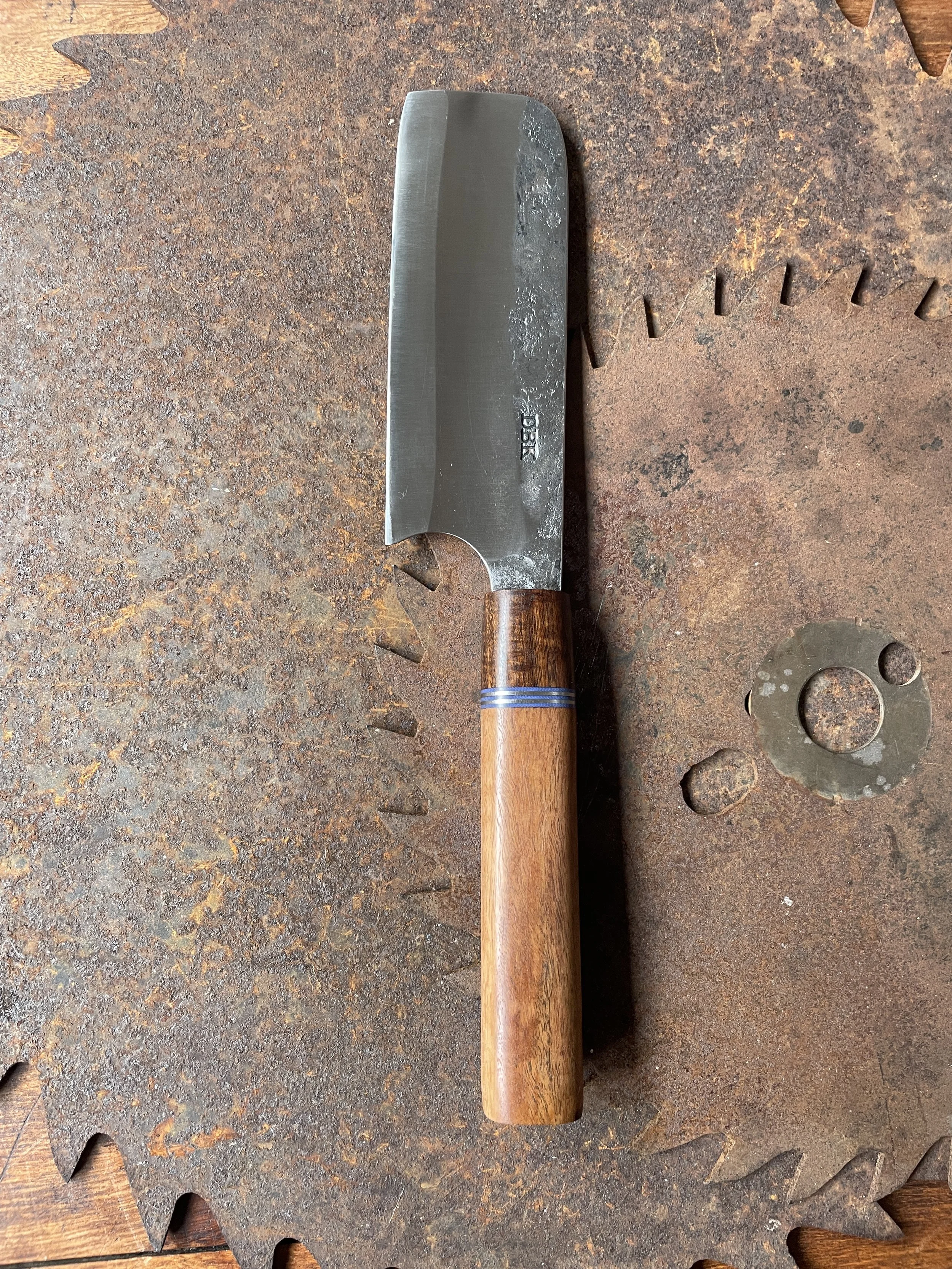 Nakiri Style Chef Knife - Blackbutt and Gidgee Handle