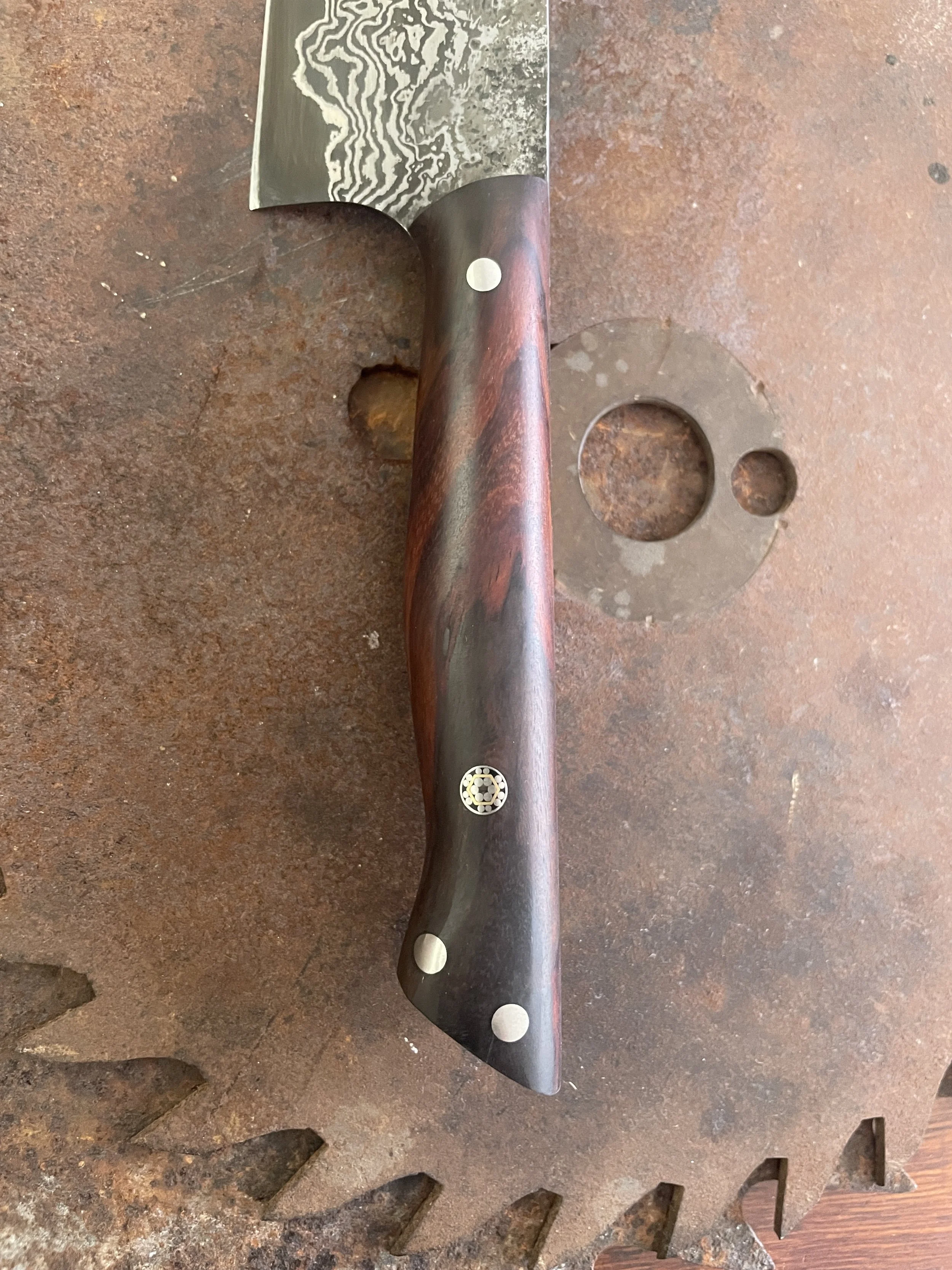 hand forged damascus chef knife