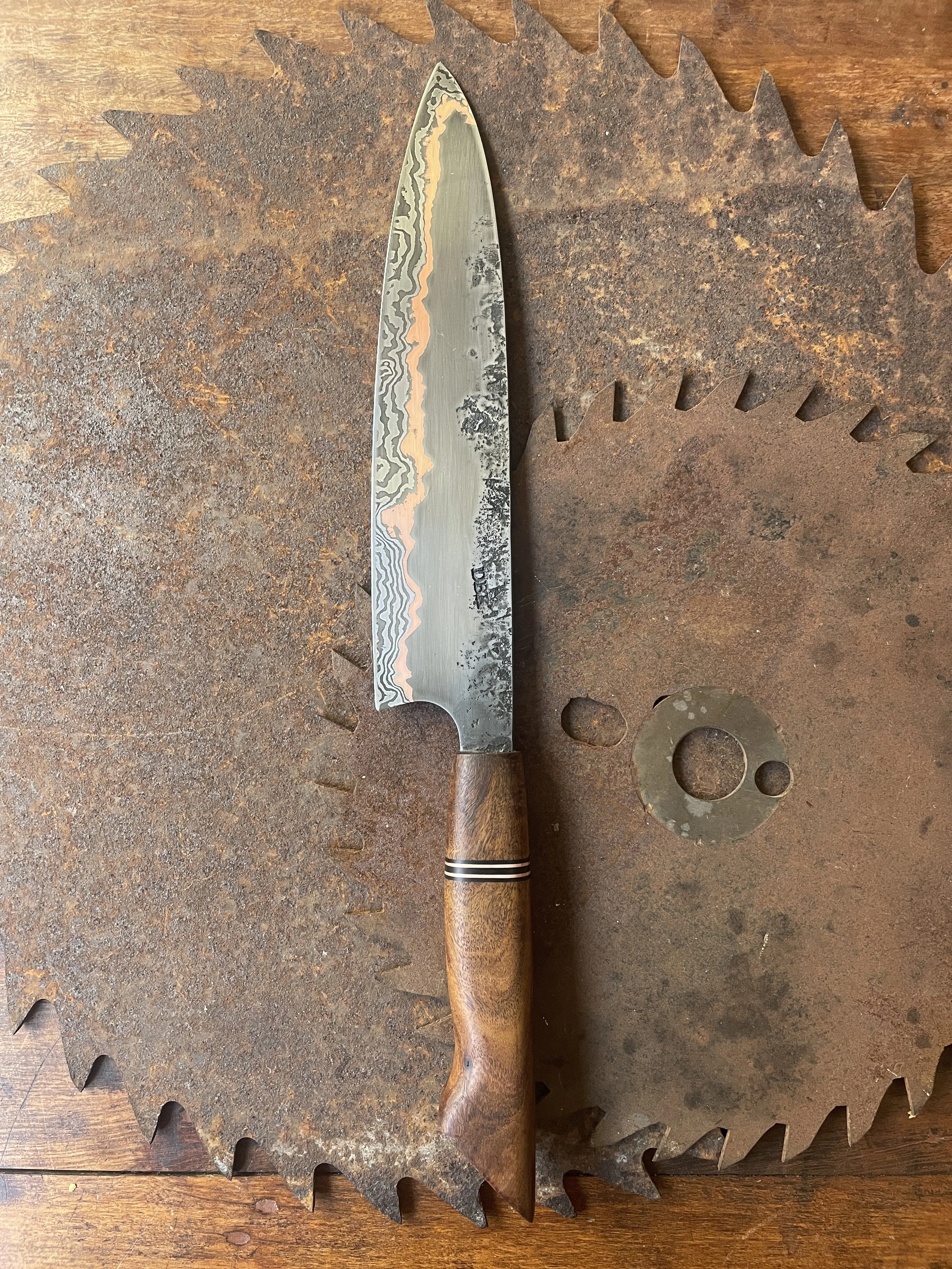 Bowyakka Cumai Damascus 21.5cm Chef Knife