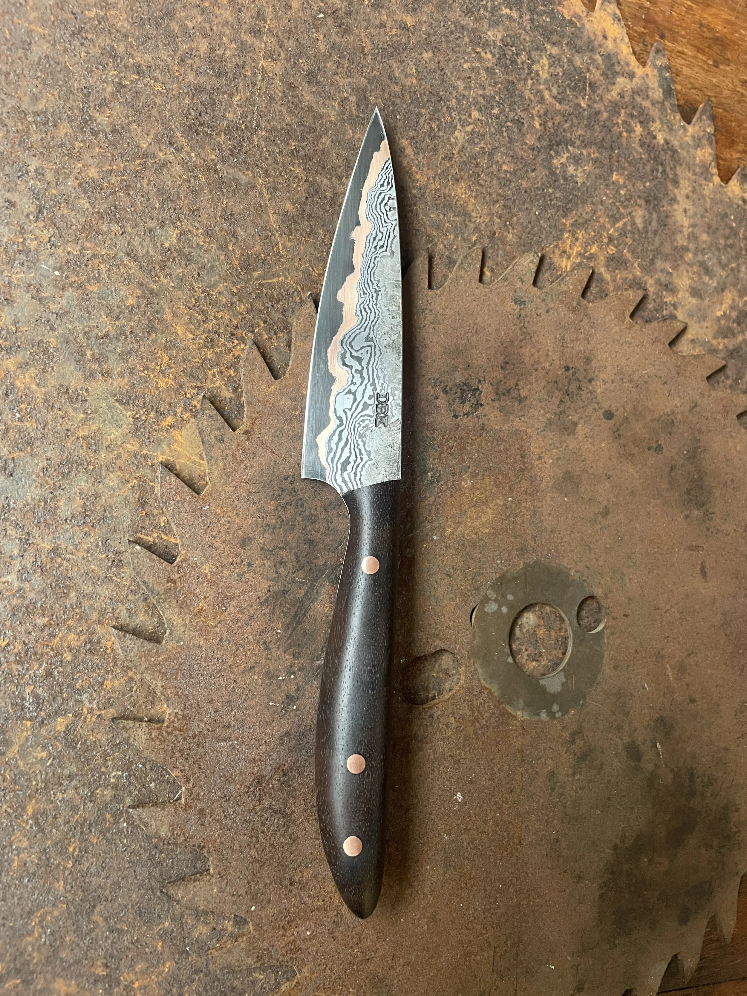 Walnut Cumai Damascus Paring Knife