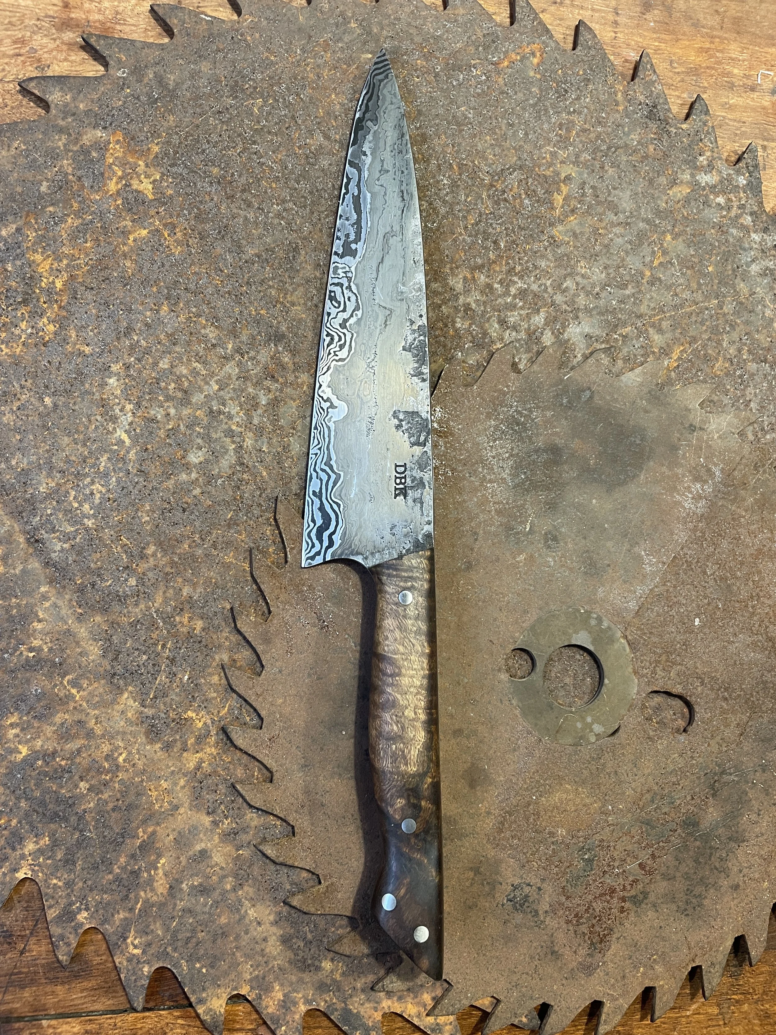 Gidgee Damascus / Sanmai 20cm Chef Knife