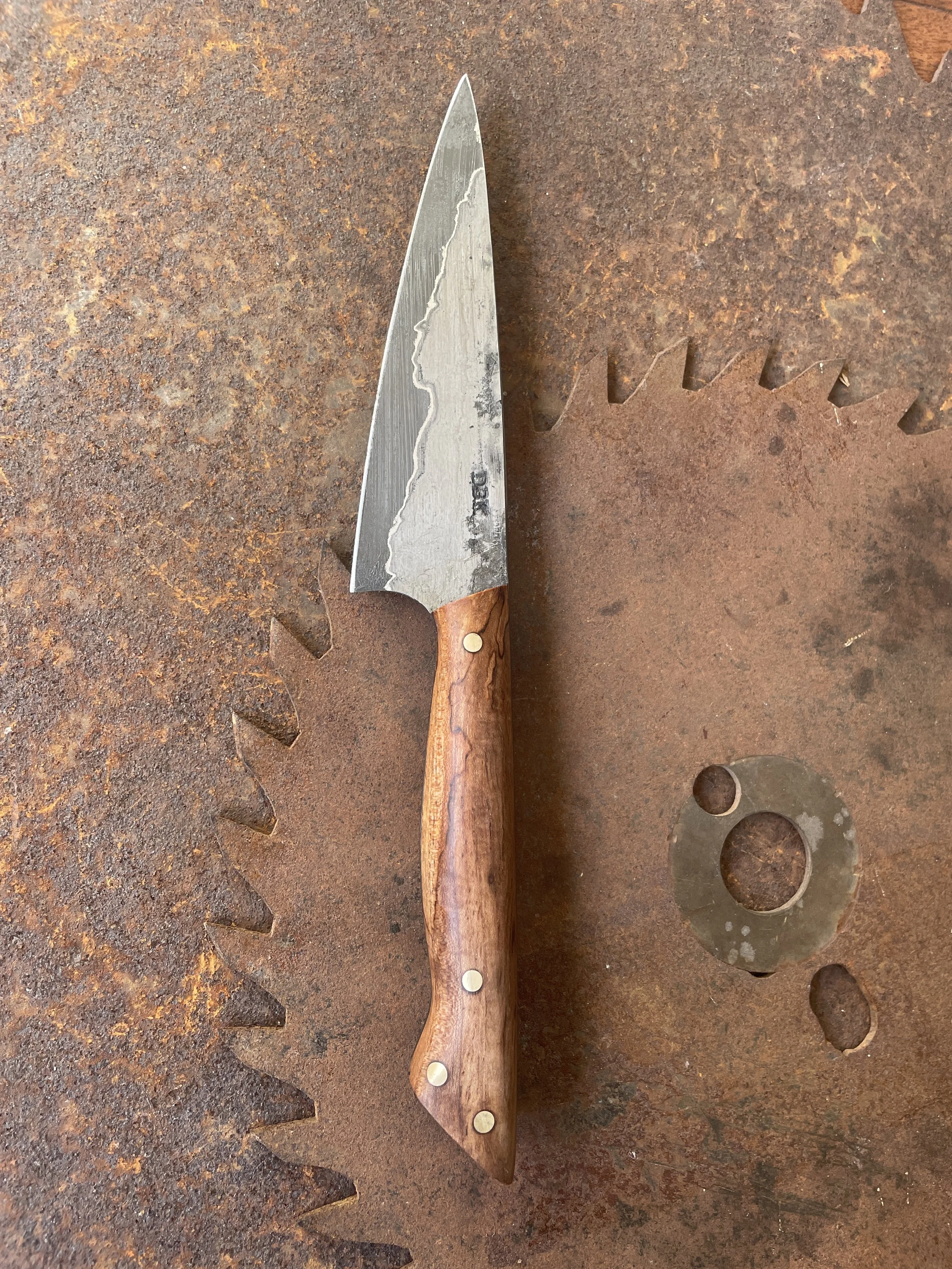 Spalted Poplar Sanmai Paring Knife