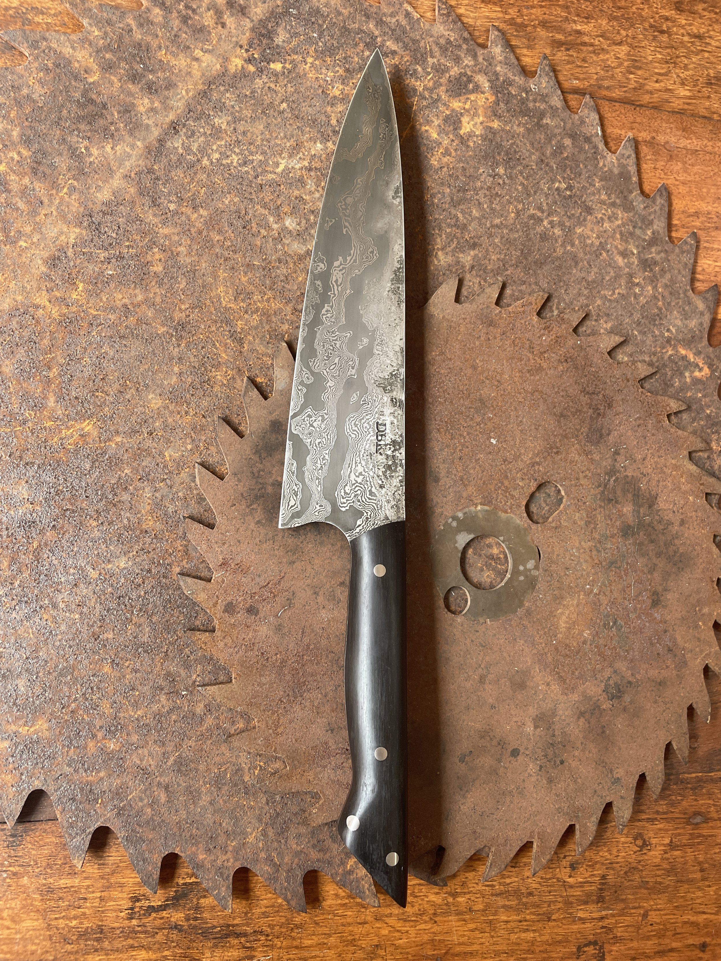 Ebony Damascus Chef Knife