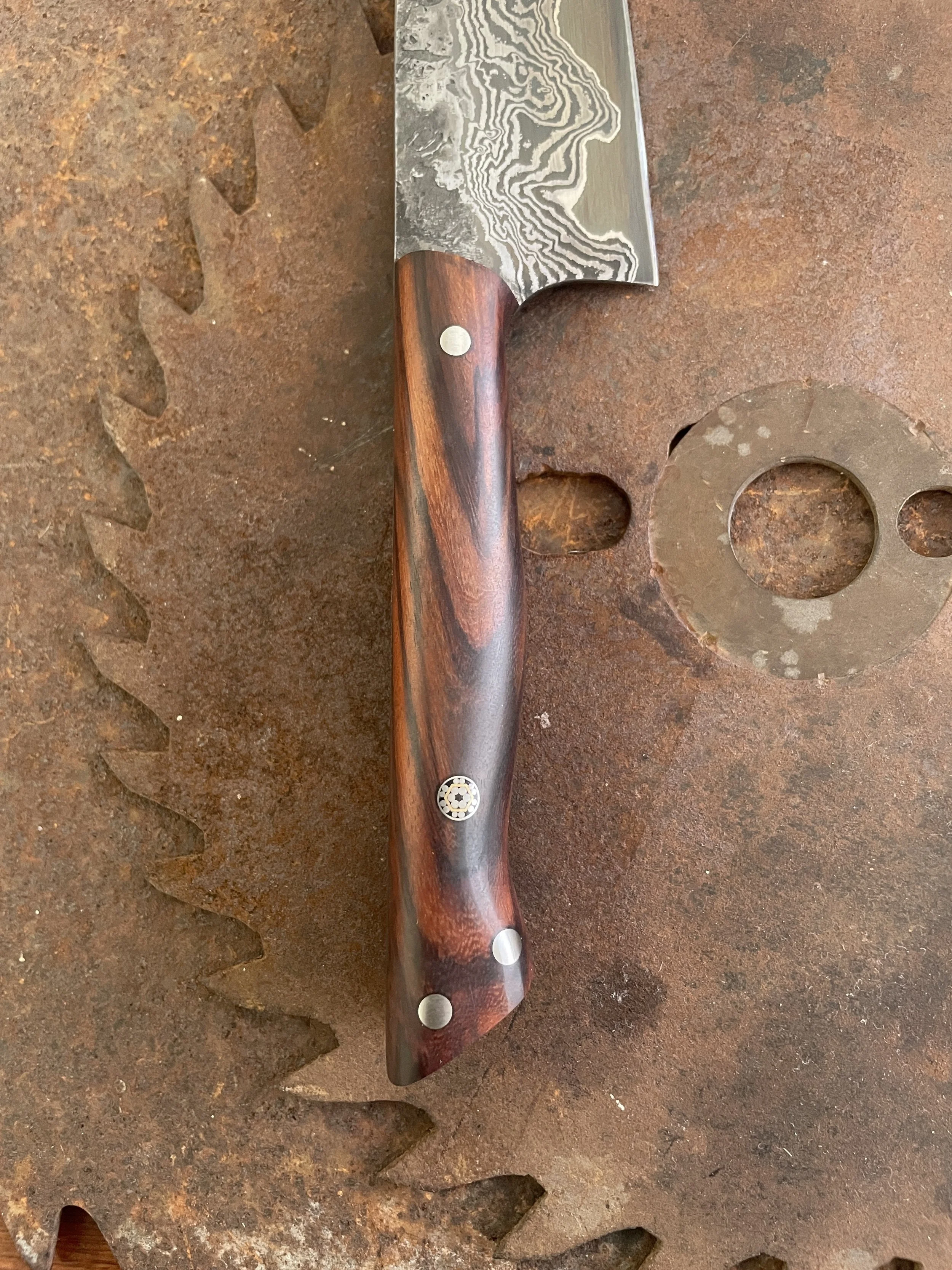 hand forged damascus chef knife