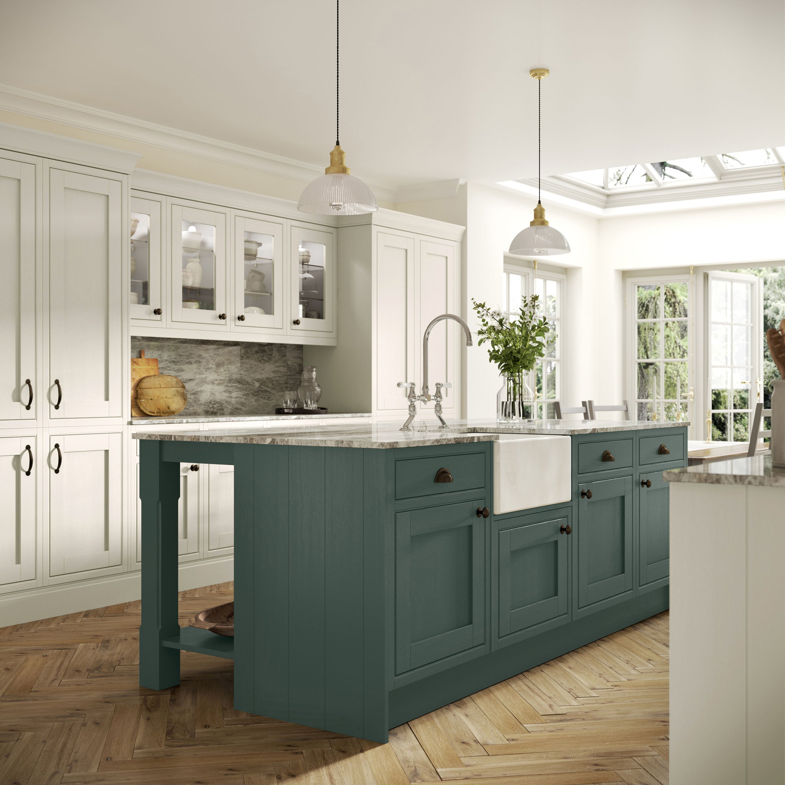 New England Harbour Grey & Hunter Green
