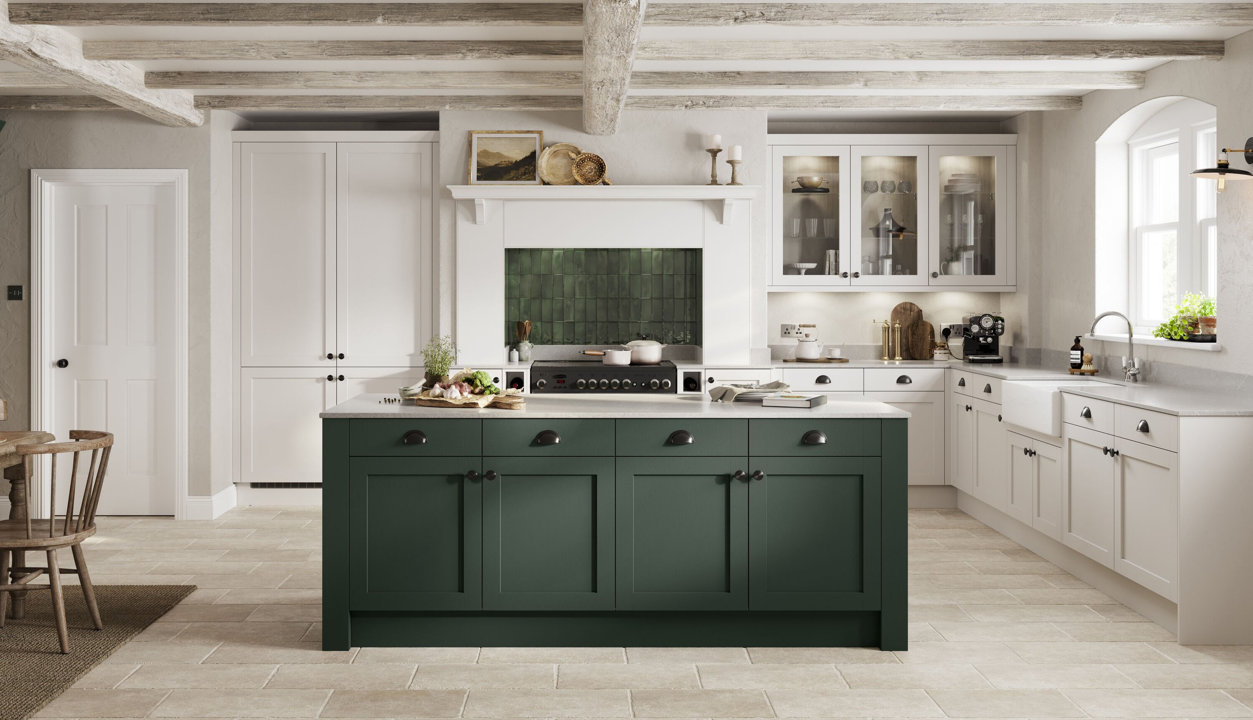 Langdale Harbour Grey & Hunter Green