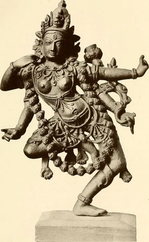 Hindu Goddess Kali, from a bronze in the Calcutta Art Gallery. Image date: ca. 1913.