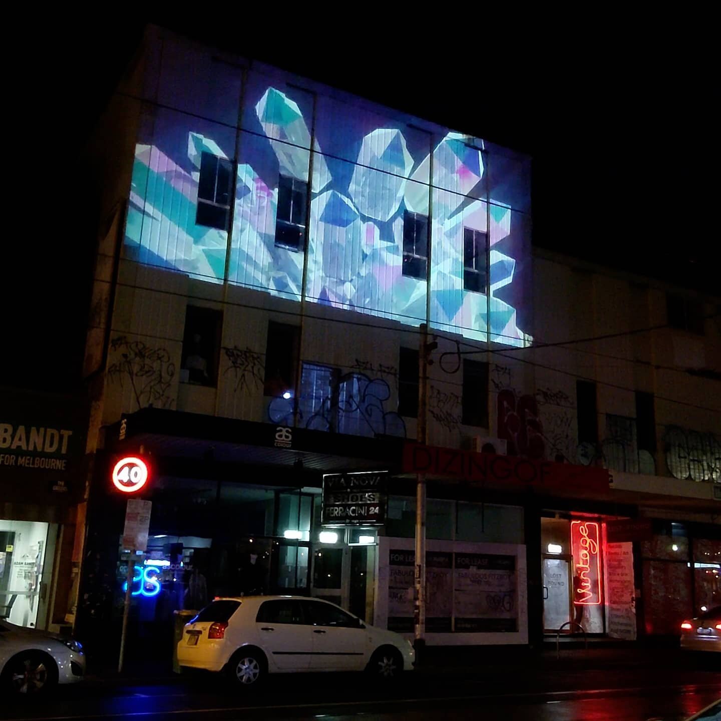 &lsquo;Reflections&rsquo; by Krystal Schultheiss returned as projection installation for the Leaps and Bounds Music Festival in Fitzroy, Melbourne, Australia. The work was selected by project art curators from The Centre of Projection Art. &lsquo;Ref