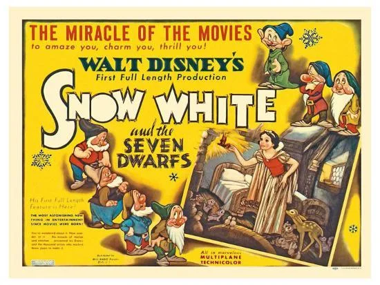 Snow White and the Seven Dwarfs, UK Movie Poster, 1937