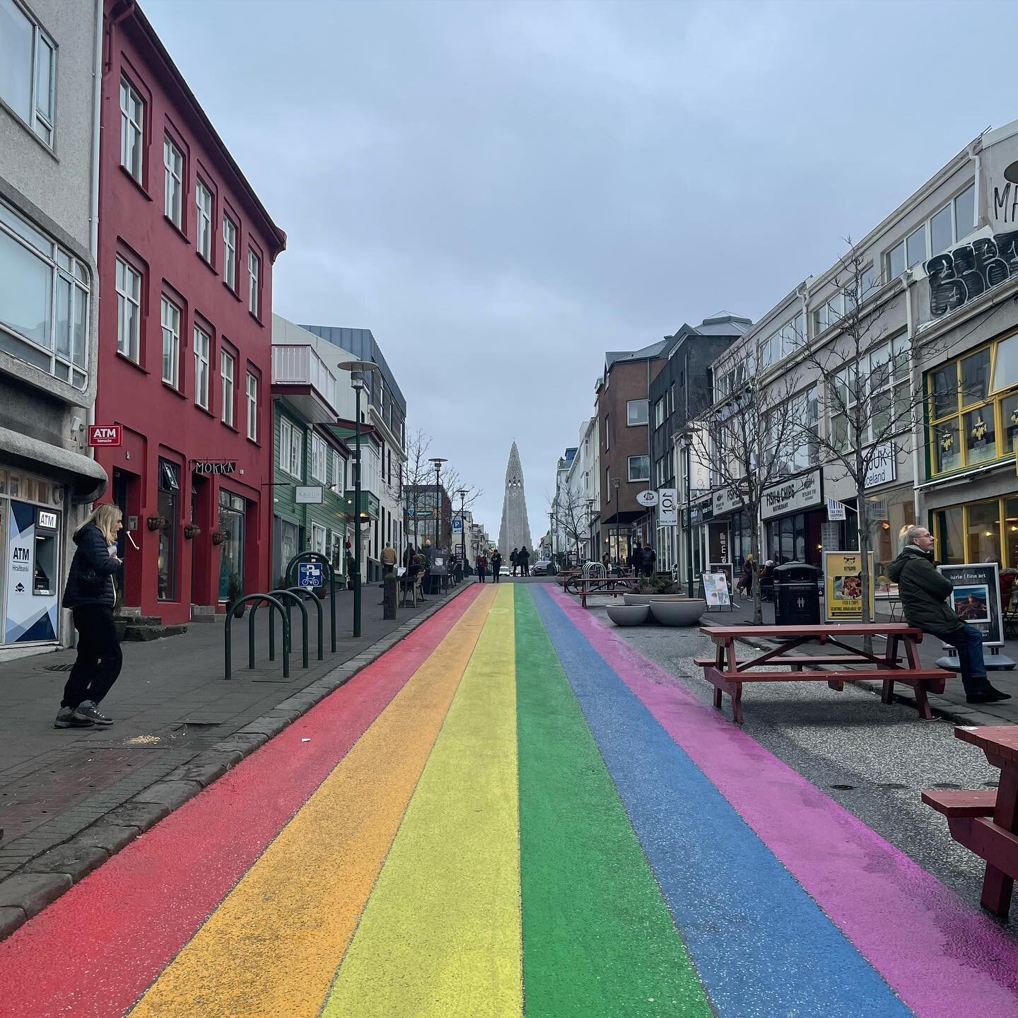 It&rsquo;s a rainbow road! Where is my Mario Kart? 🌈 🧊 

#iceland #rainbowroad #hallgrimskirkja #reykjavik
