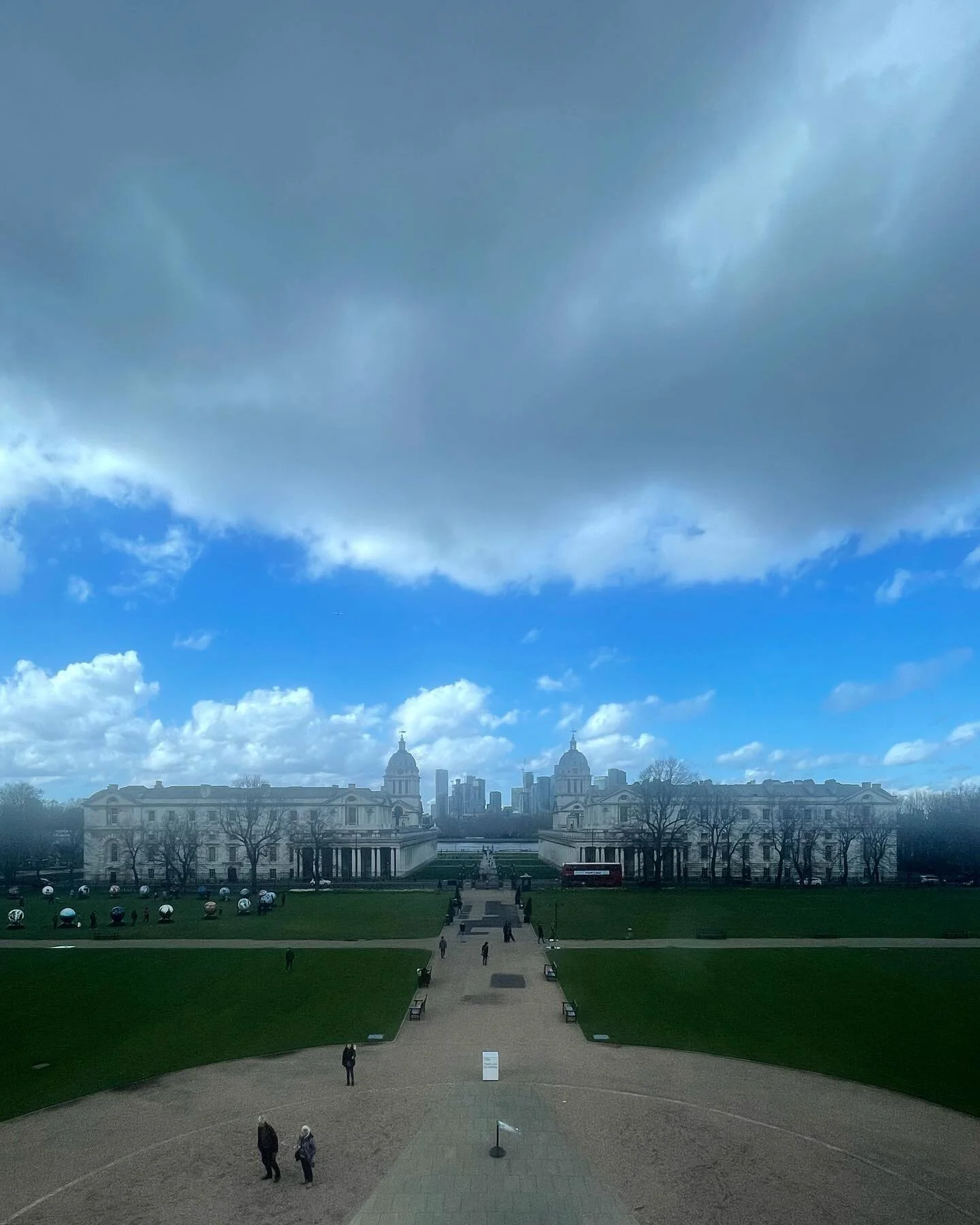 View from The Queen&rsquo;s House. Standard bank holiday weather. 

#greenwich #shitweather #forcastfail