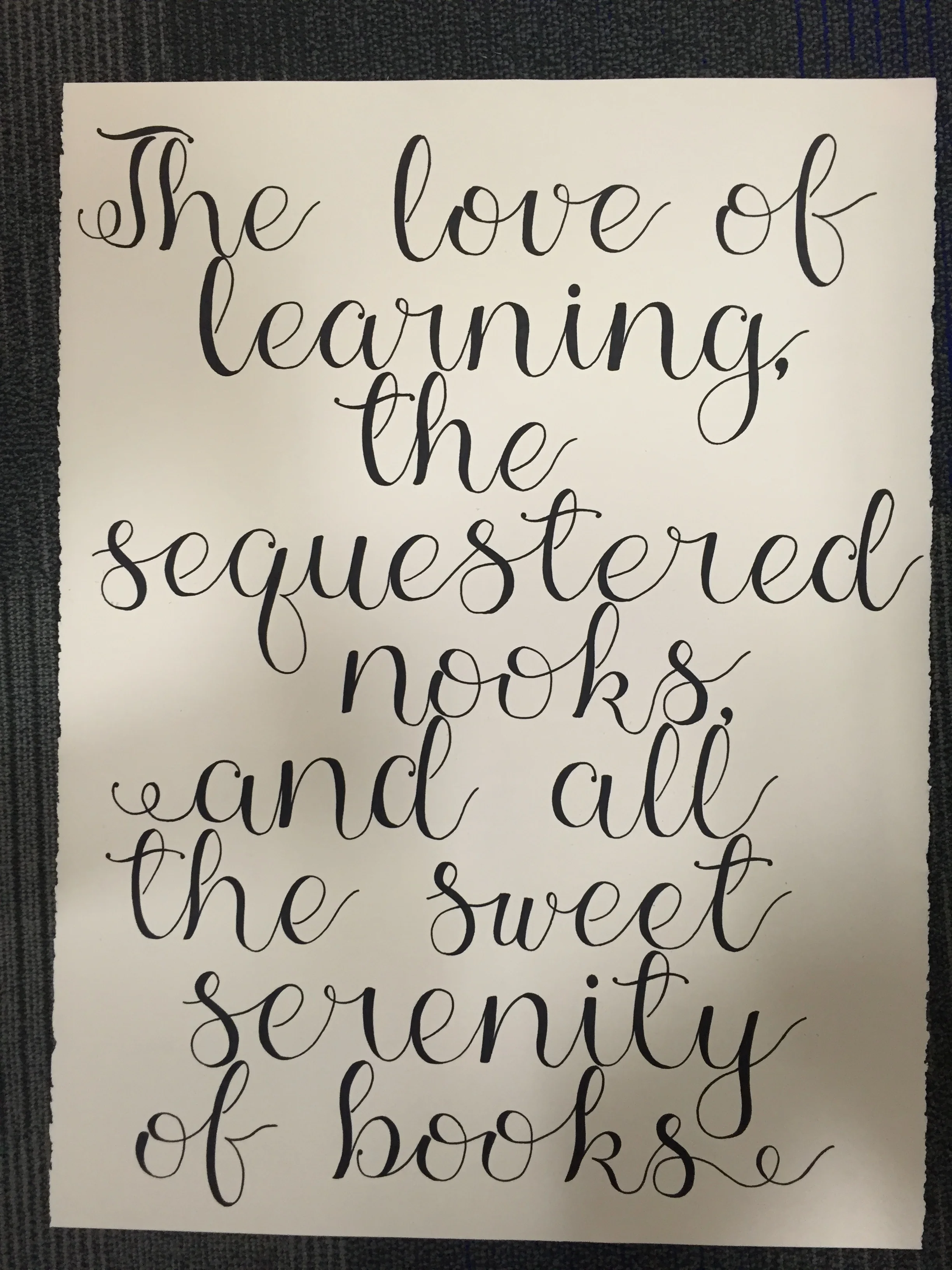 Hand drawn calligraphic poster