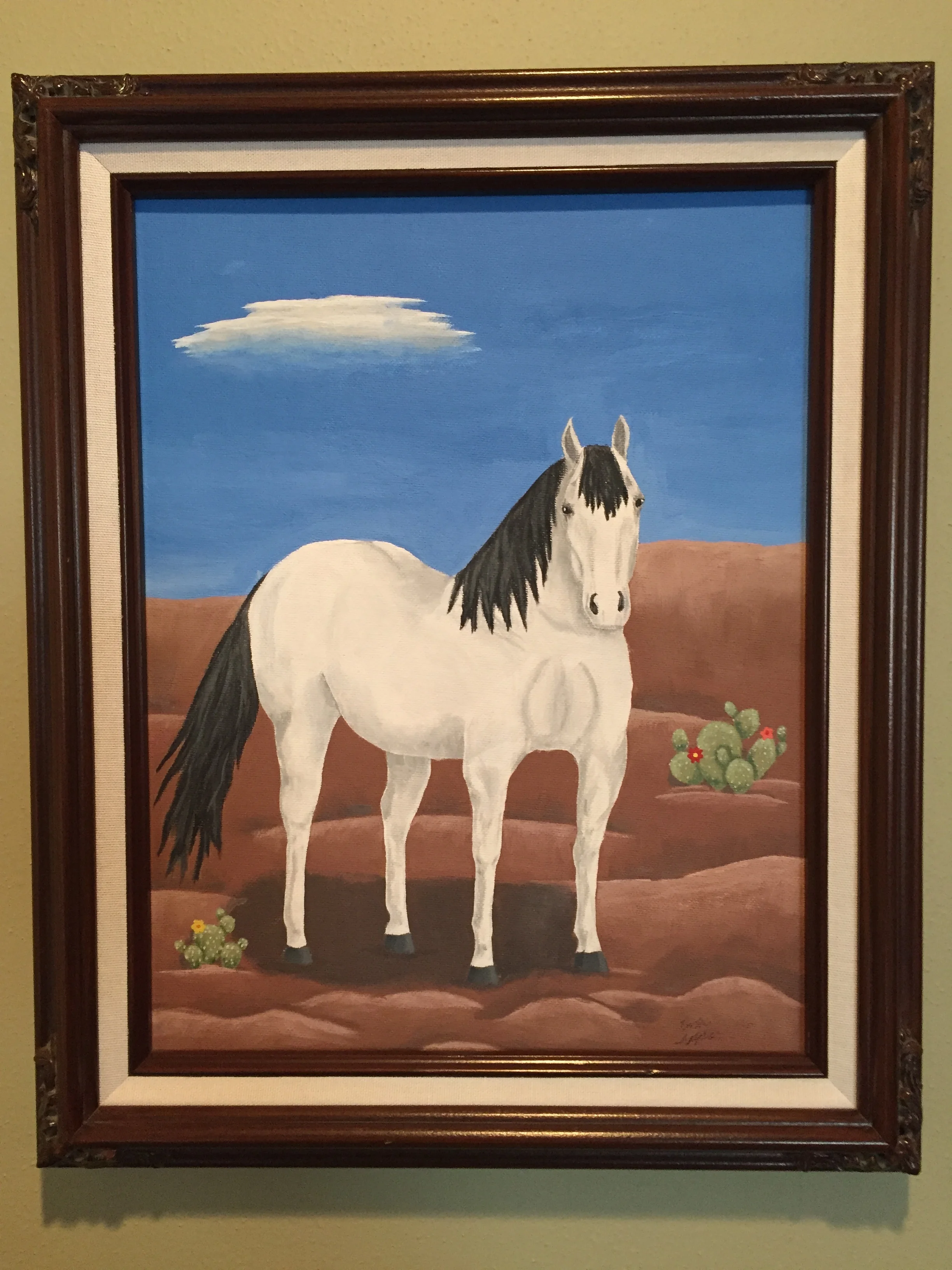 Ghost Horse, acrylic on canvas board