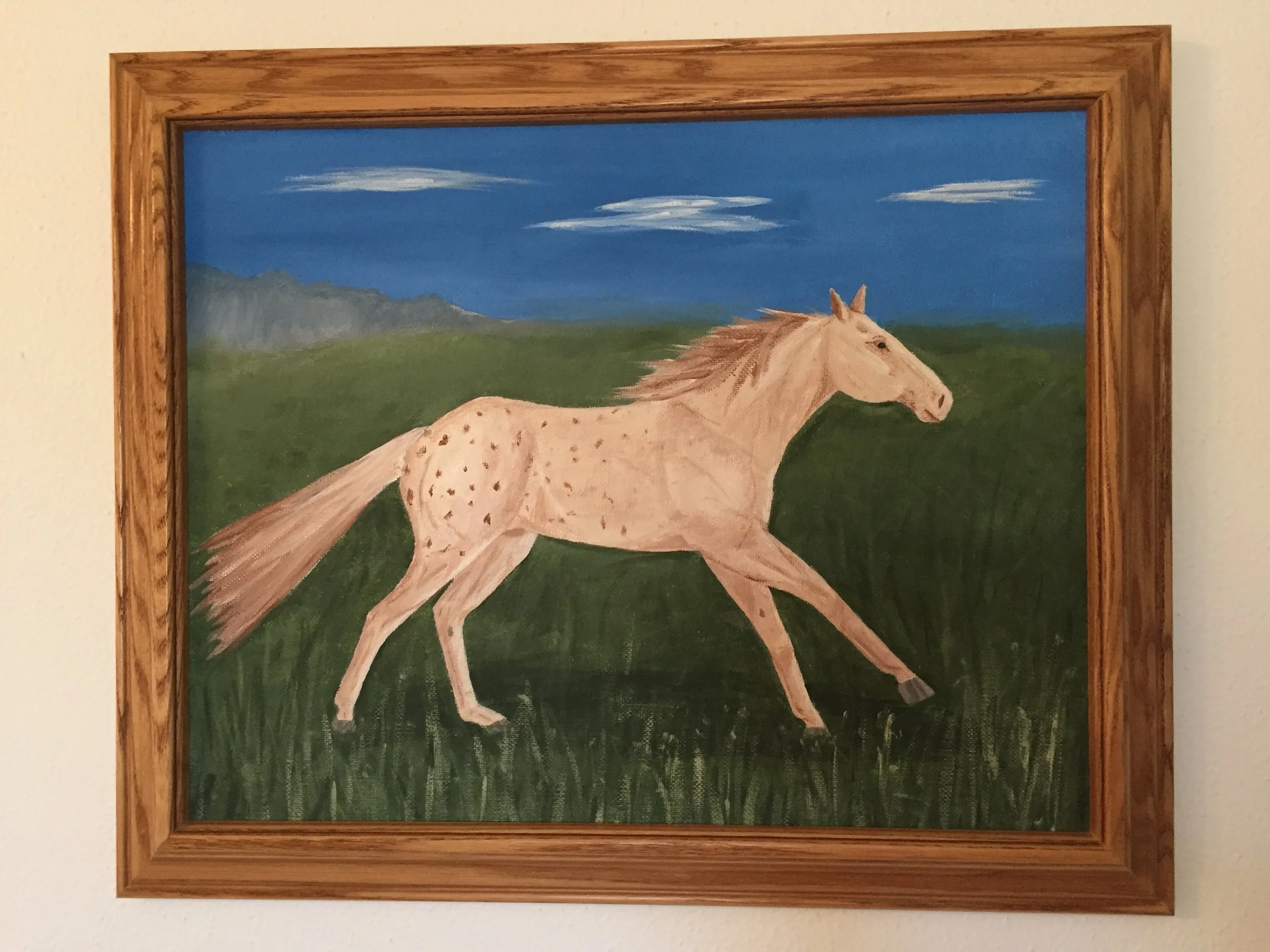 Glory, acrylic on canvas board