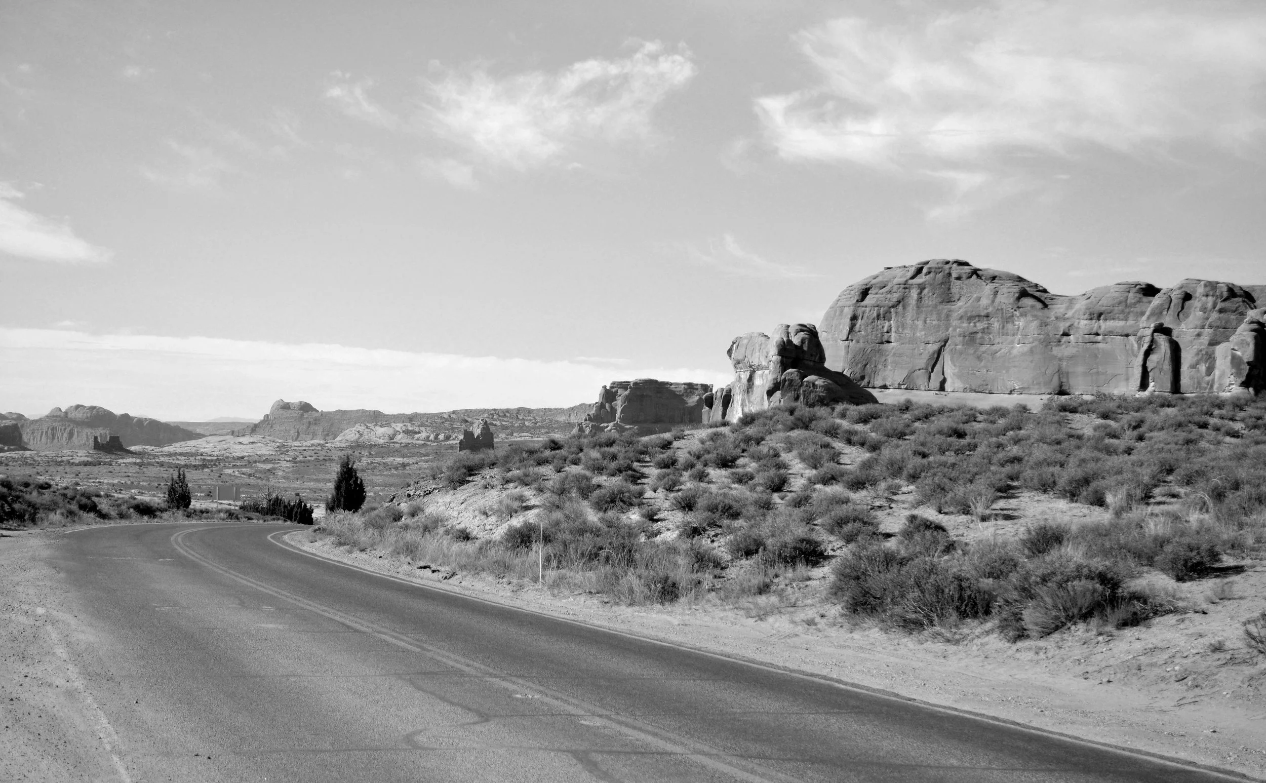 Desert Roads, in Black &amp; White, Utah