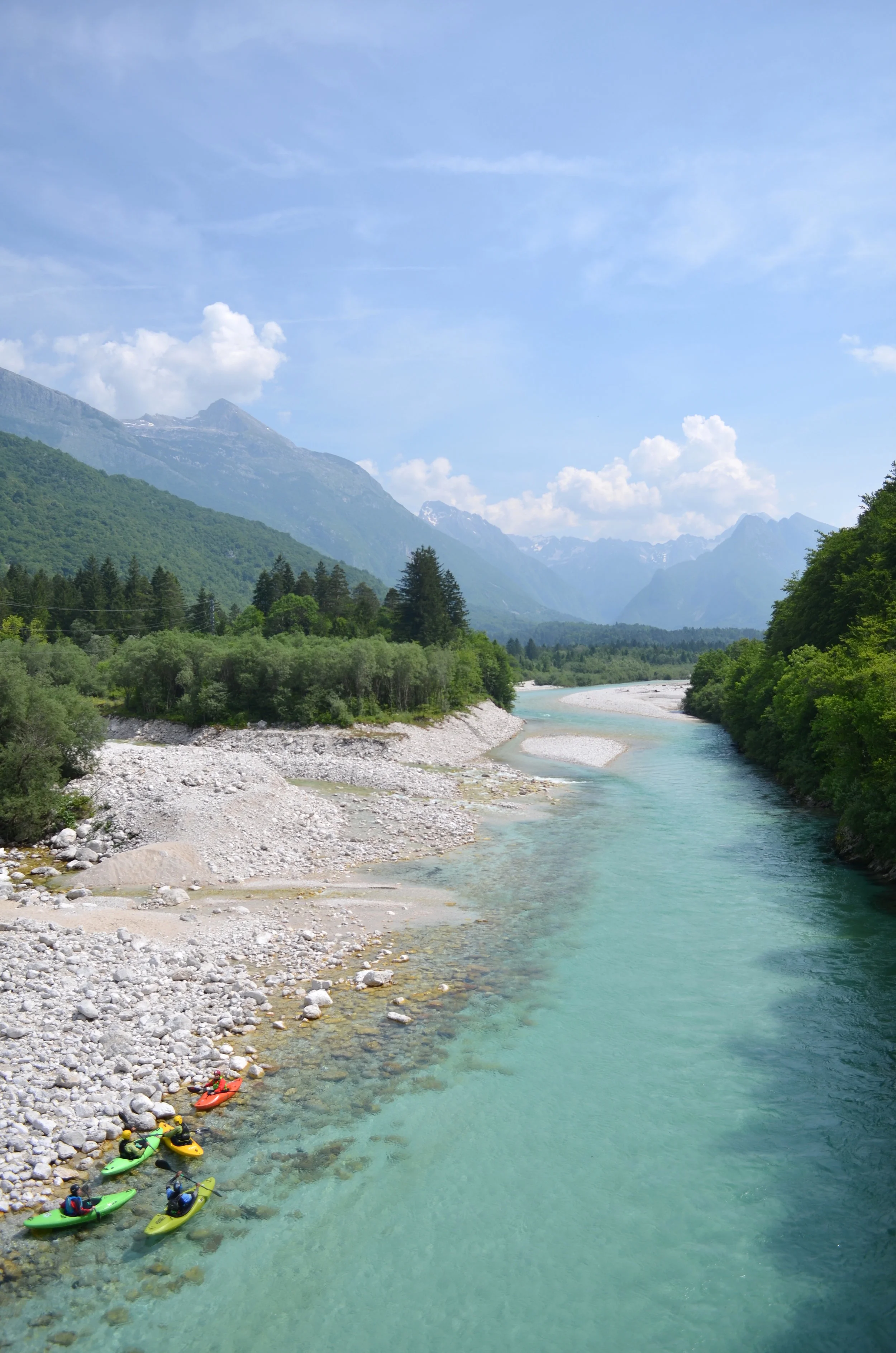 Kayakers on the Soca, Slovenia