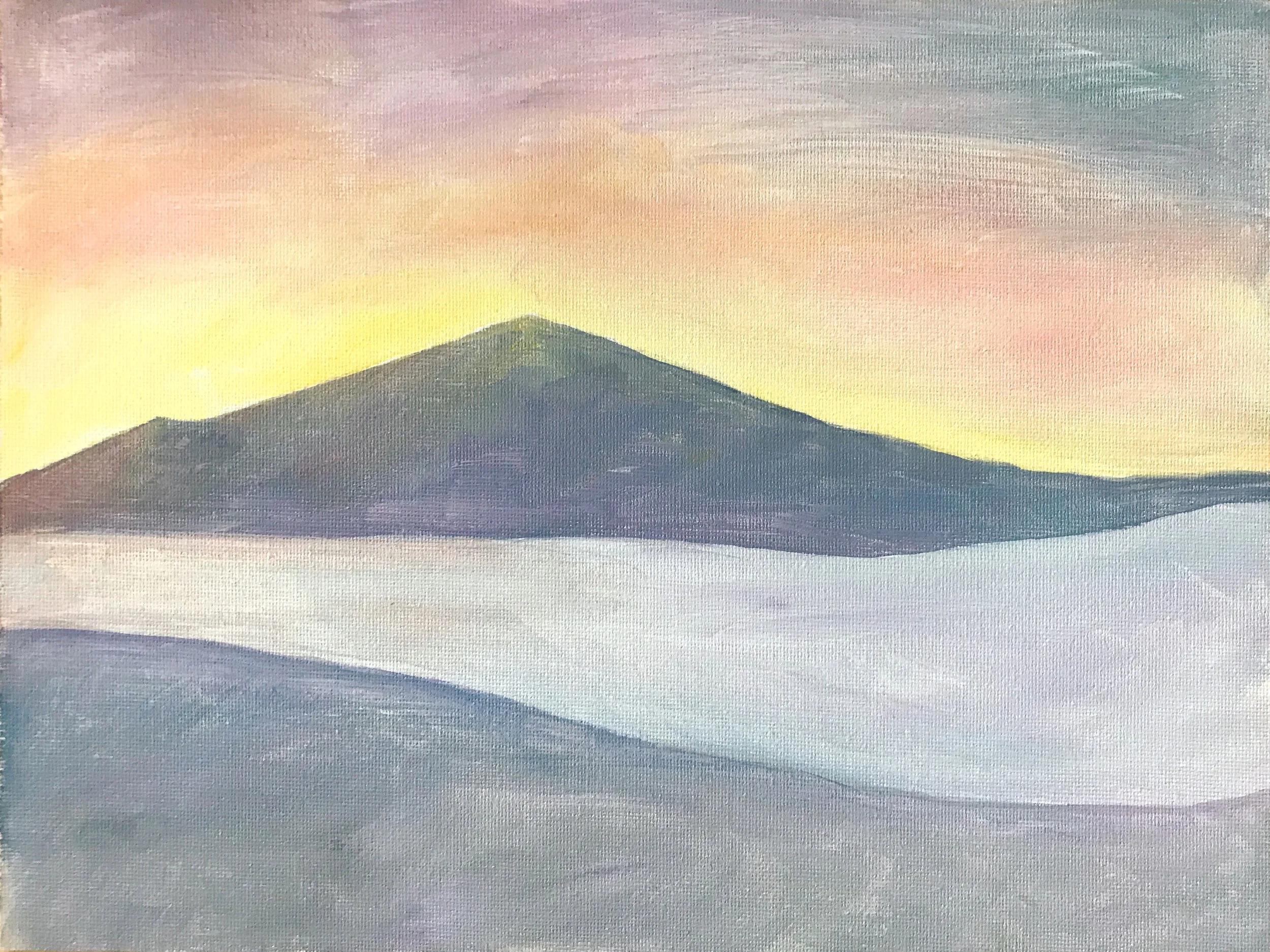 Color Theory: Sunset Dunes, Acrylic on Canvas