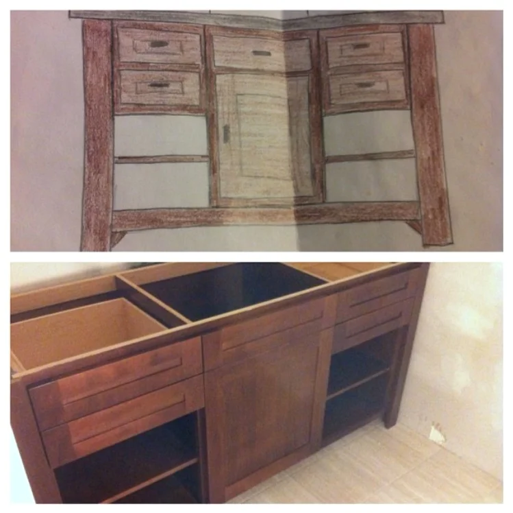 Custom designed bathroom vanity