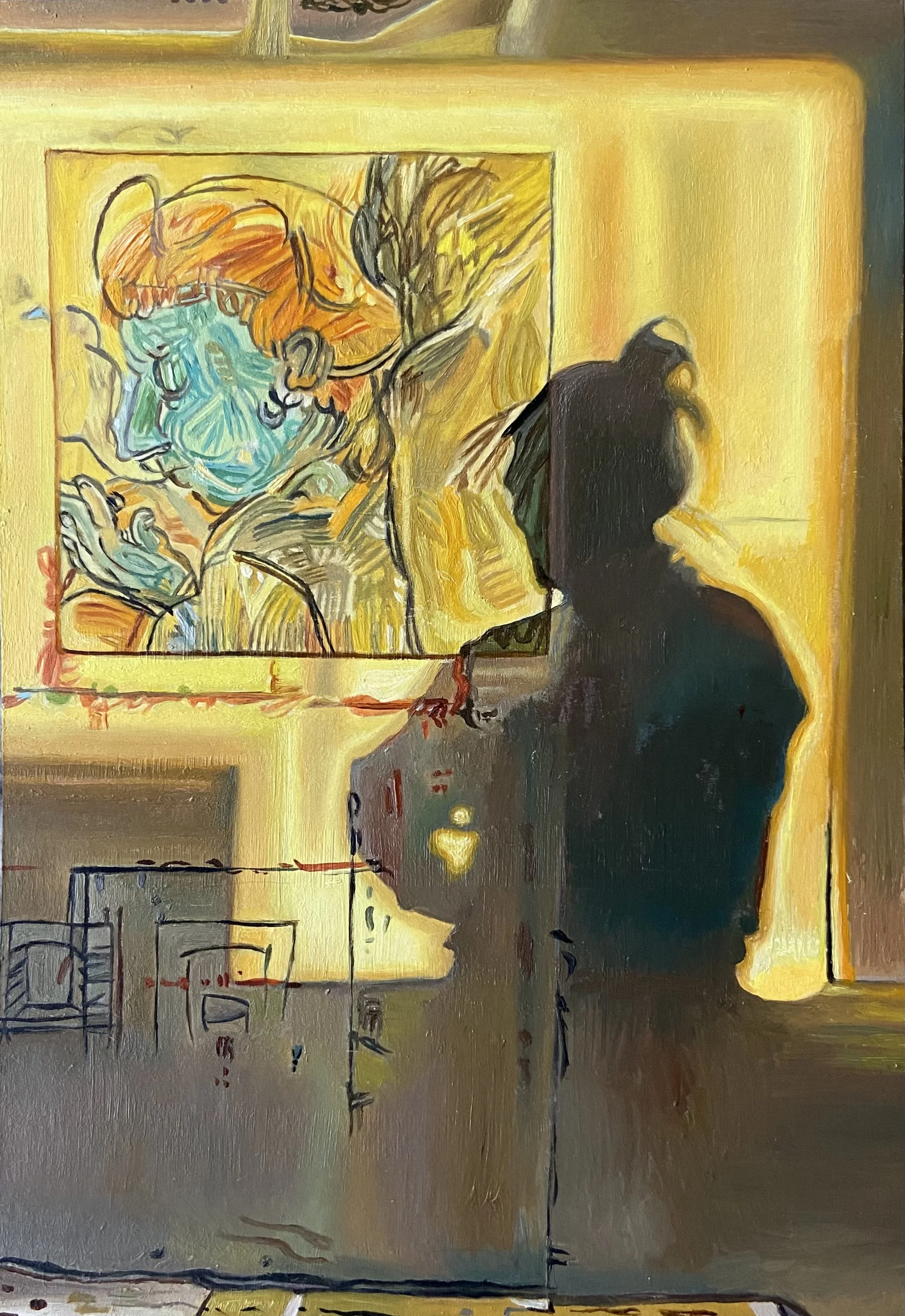 Jennifer Pitcher's shadow, Dide, oil, 2024.jpg