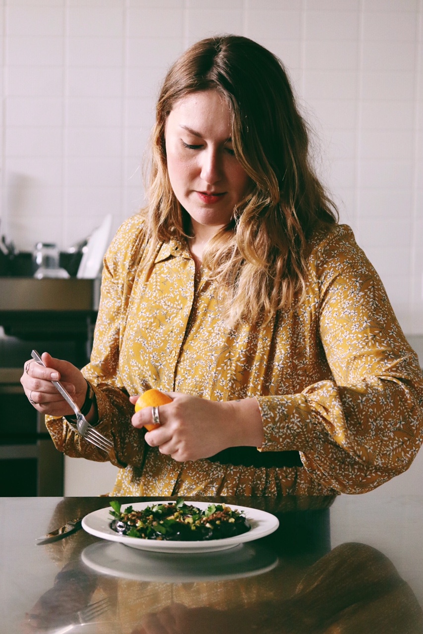Cléa Massiani / Eggplant Salad with Baharat, Parsley, and Crispy Scallions