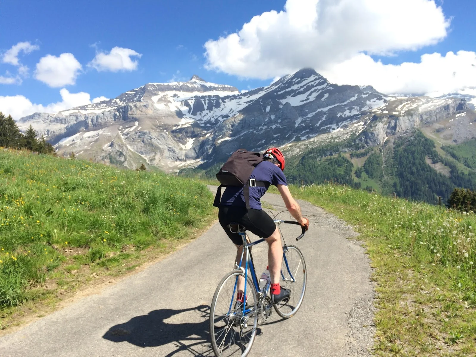 Road to Iserau. This is the 4th climb of the event, also the hardest. You won't see this view because you're eyes will be full of sweat.