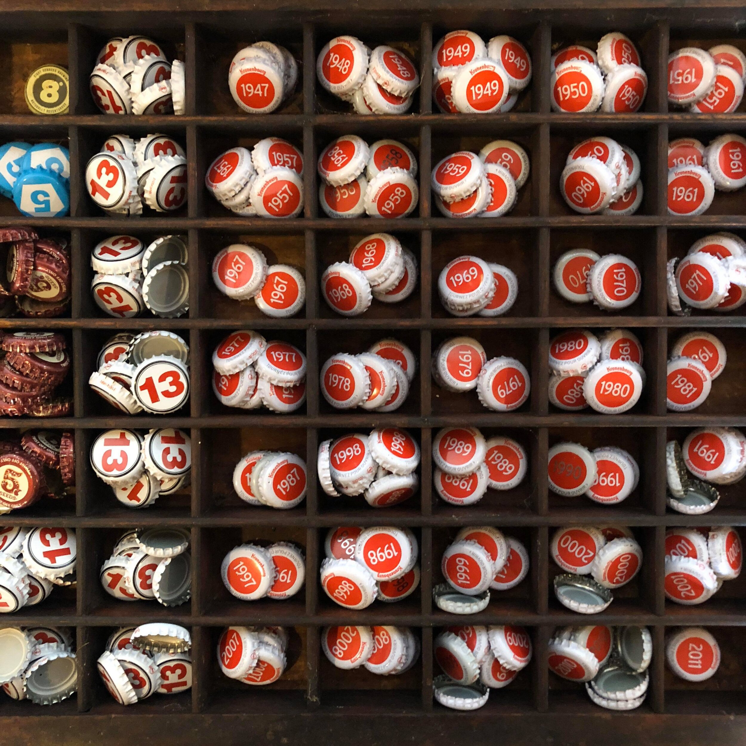  The organisation and attention to detail when categorising each bottle top is crucial for efficiency and creativity as works progress.   