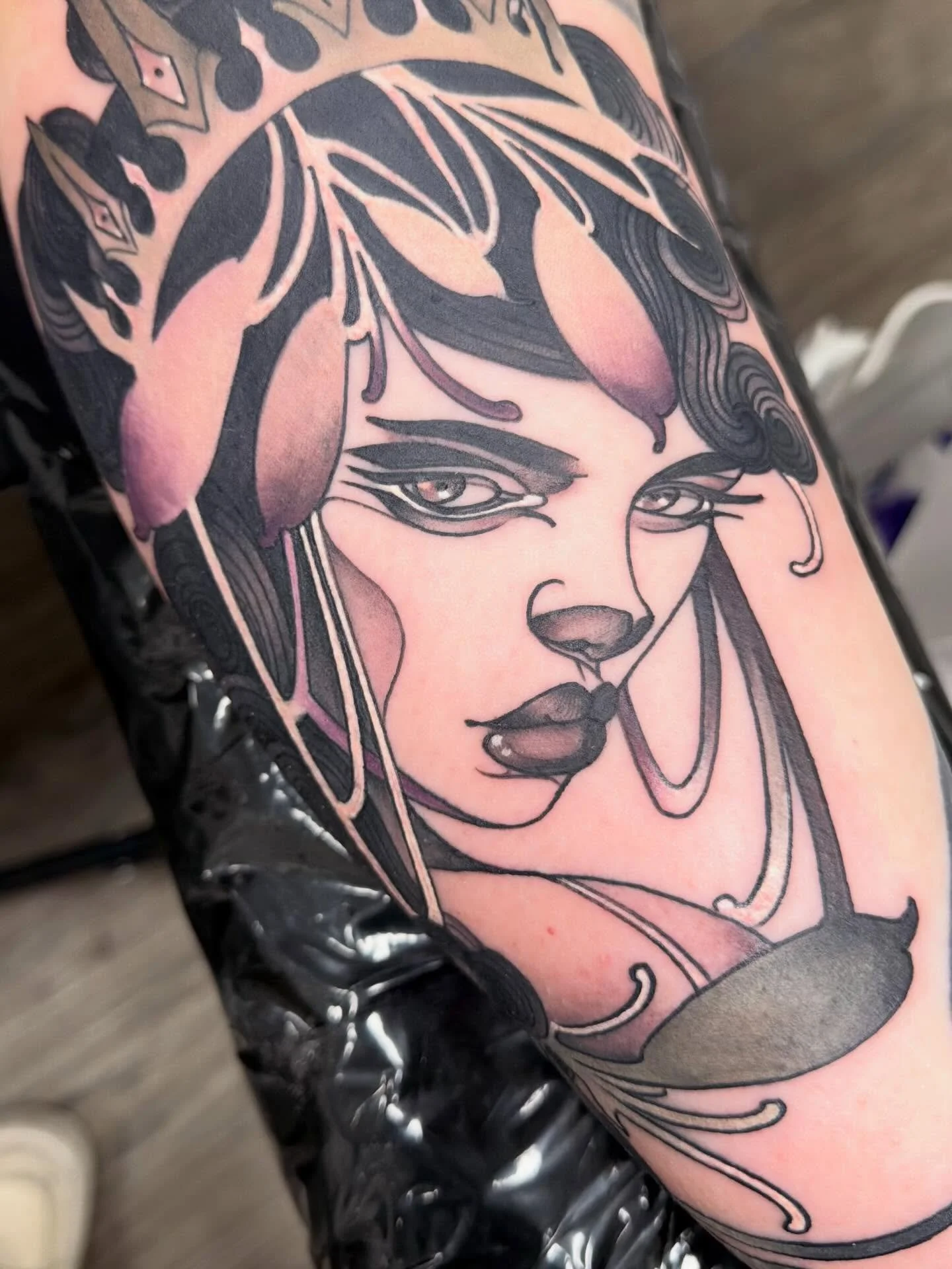 Art Nouveau Empress tarot tattoo by Gia Rose