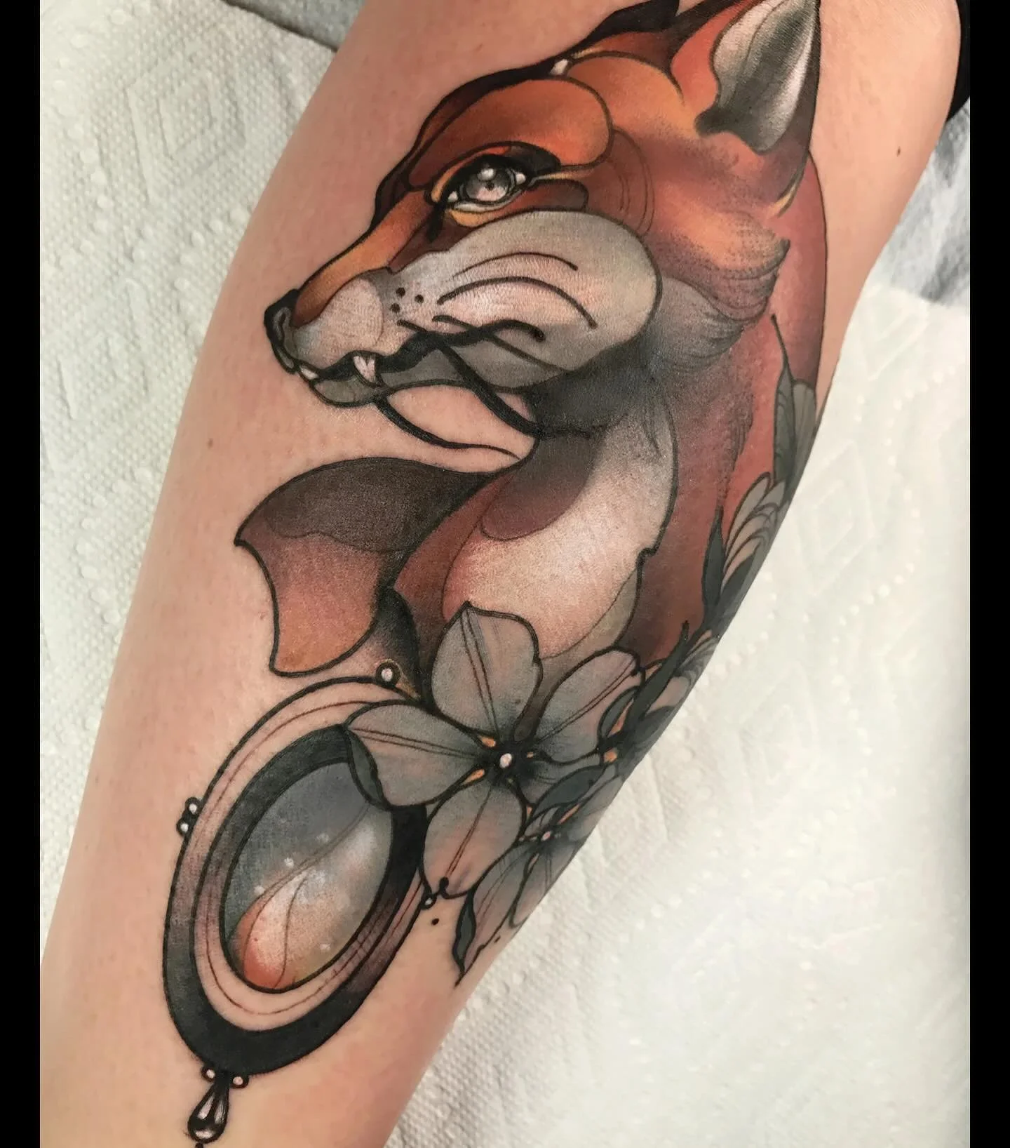 Realistic fox tattoo by Gia Rose
