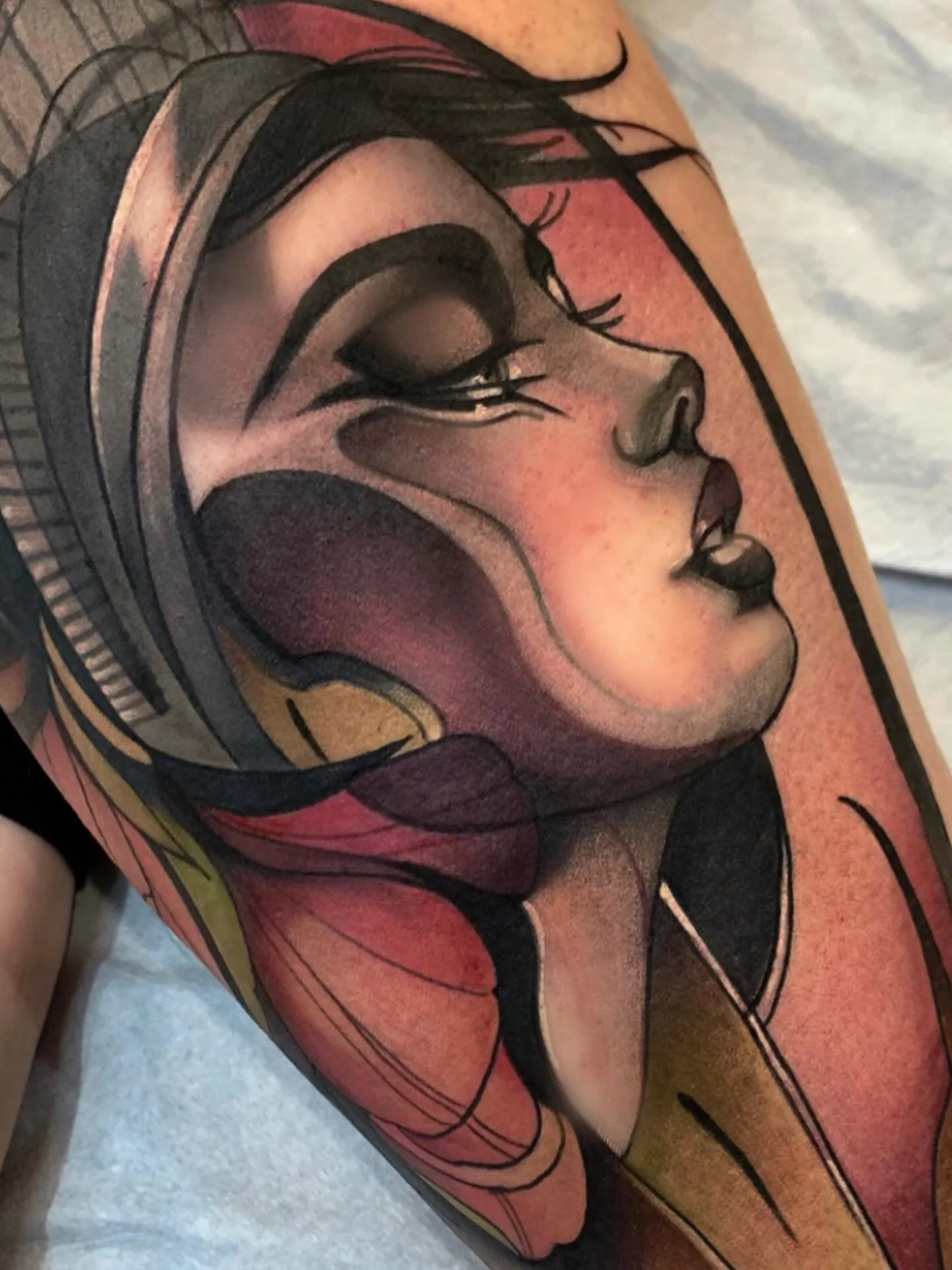 Color portrait tattoo by Gia Rose