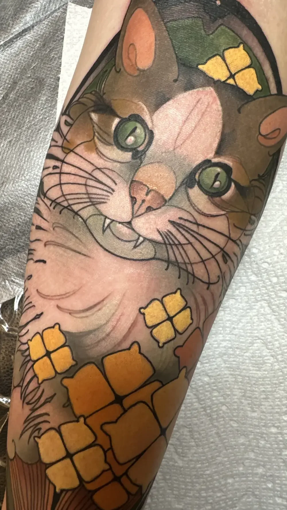 Cat portrait tattoo