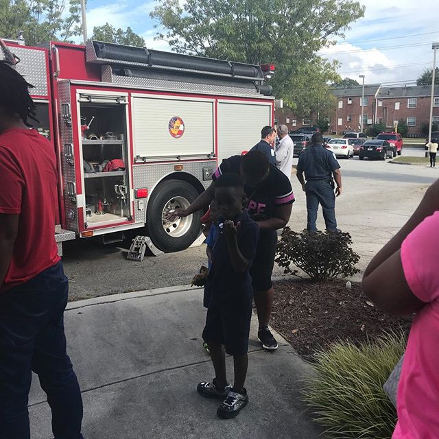 Fun with the fire trucks! #highachieversec #conyers #privateschool