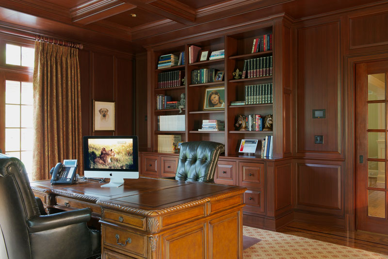 Wood paneled office