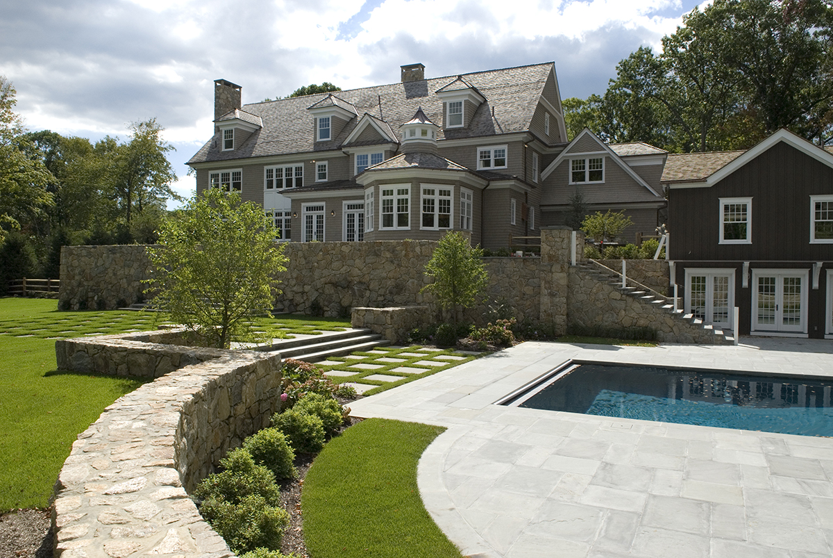 View of estate from pool environment