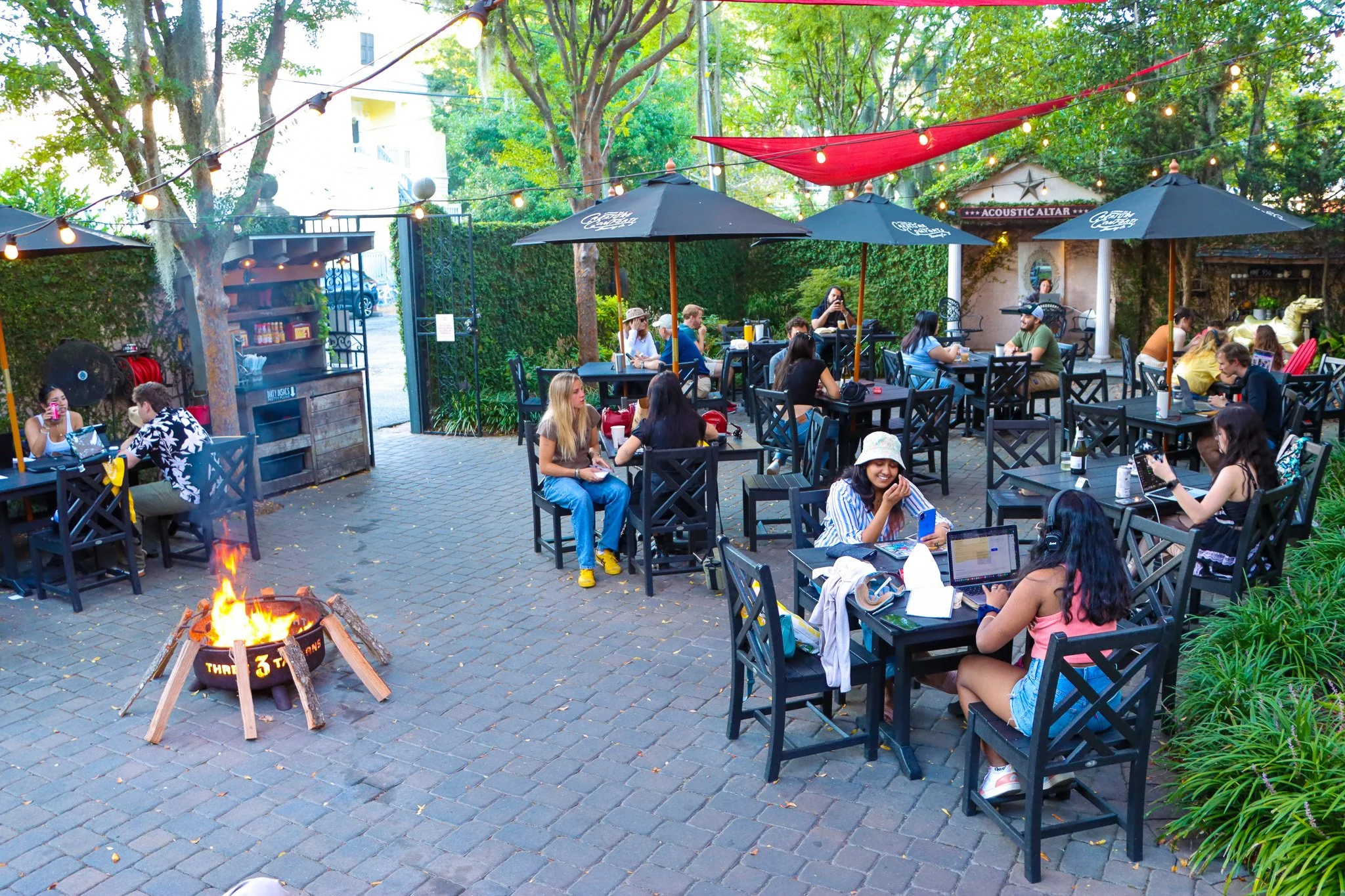 Sip, snack, and stargaze ✨ Fire &amp; Wine Saturdays are your new favorite ritual. 

We offer half priced bottles of wine, fire pits in the courtyard, complimentary marshmallows and s'mores kits available for purchase!

Starts at 6PM! 

#FireAndWine 