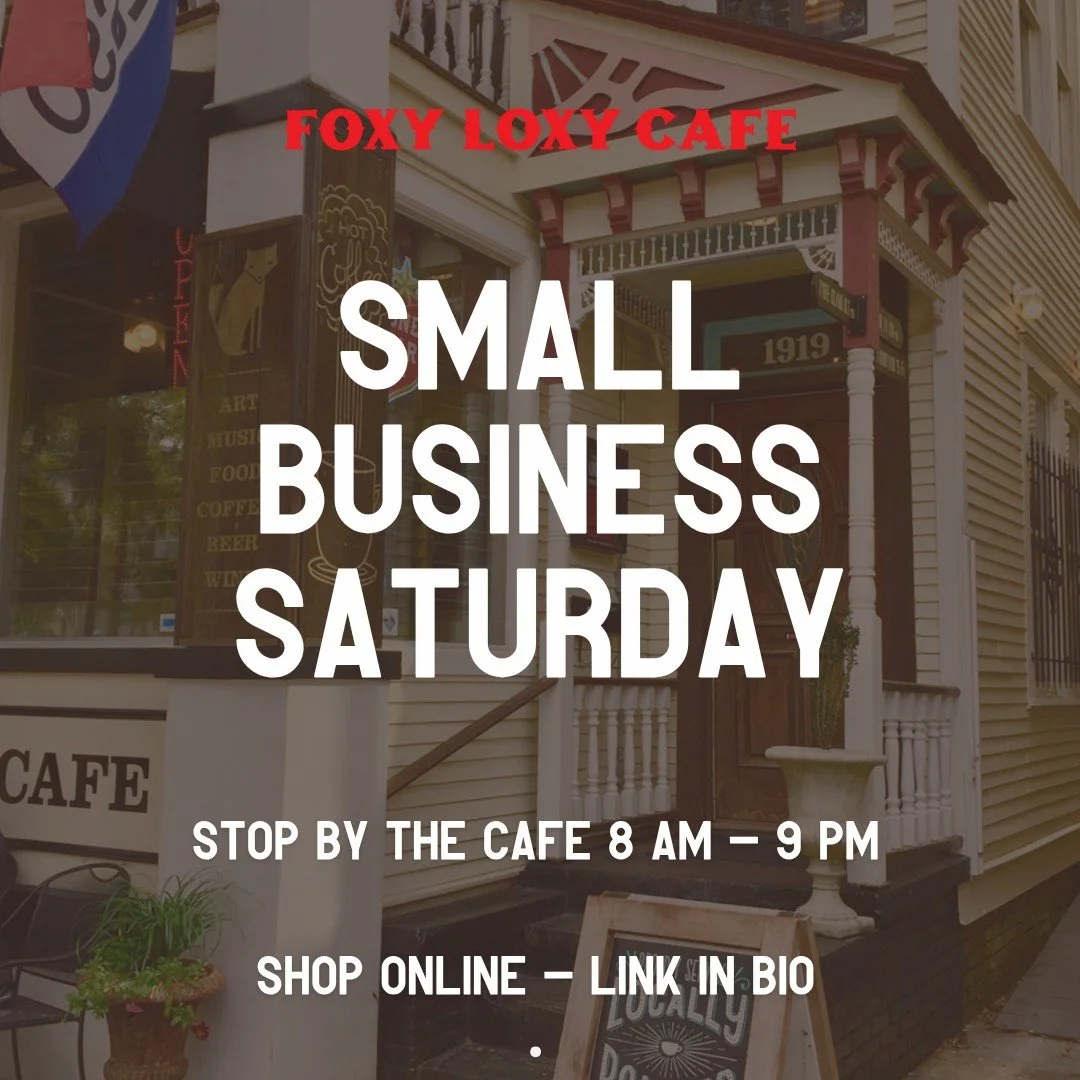 🛍 Shop Small Business Saturday!
Stop by the caf&eacute; today for coffee and treats, and shop online at the link in our bio for our specialty coffee&mdash;locally roasted in small batches and delivered to your door. 

✨ Get a head start on holiday s
