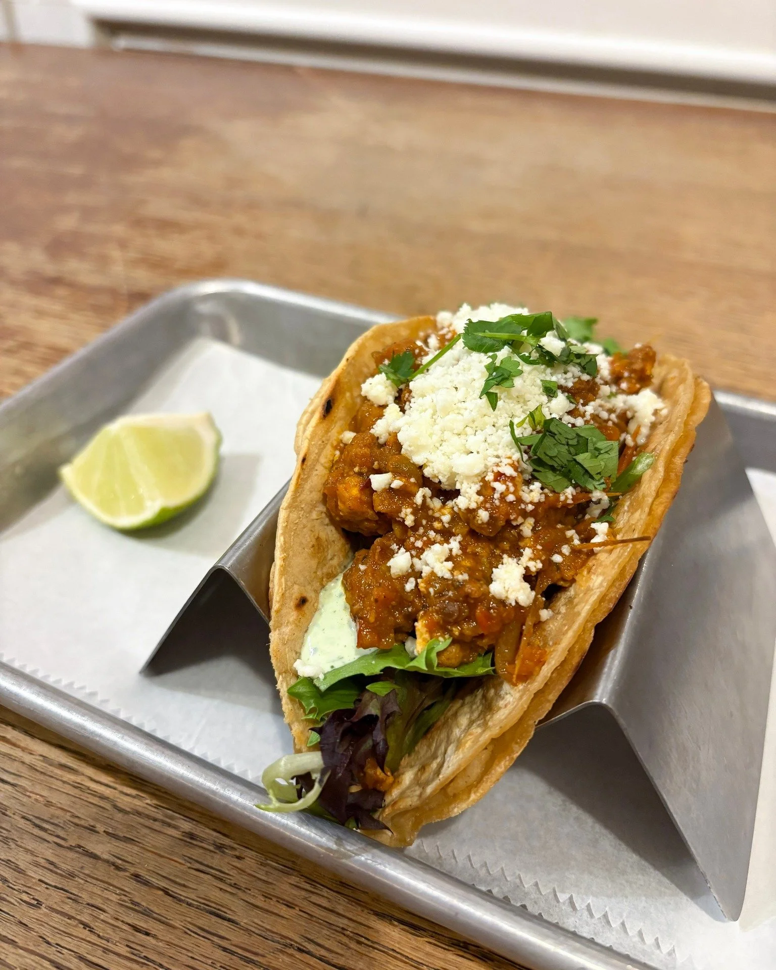 🌮✨ New taco alert!
Our vegan taco just got a bold upgrade&mdash;Tofu Sofritas are here! Packed with flavor, spice, and everything nice.

Discover why everyone loves our Tex-Mex cantina vibes. Come hungry, leave happy. 🌱
#VeganTacos #TexMexLove #Fox