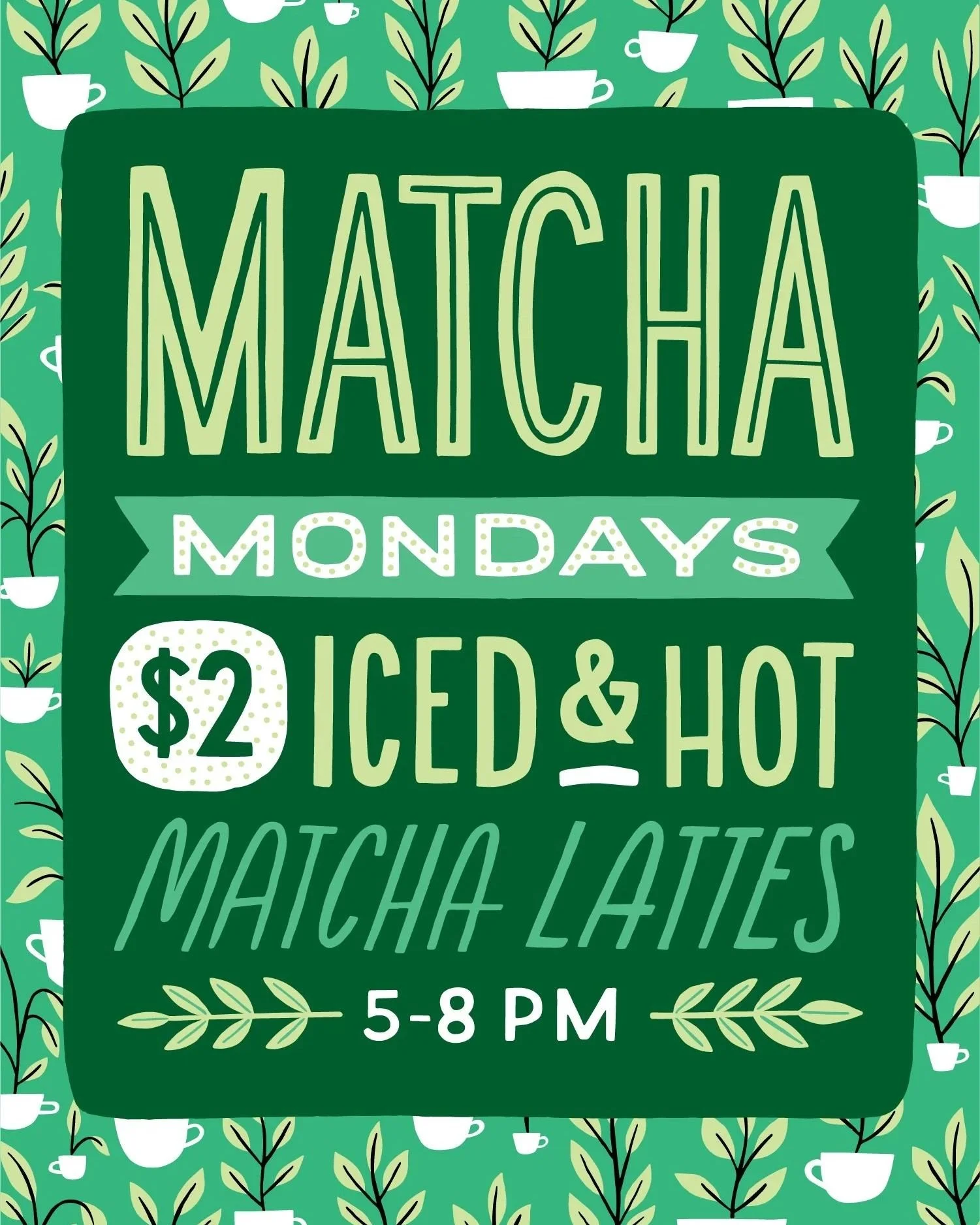 Here&rsquo;s your reminder that today is Matcha Monday! Every Monday from 5&ndash;8 PM, enjoy a hot or iced matcha for just $2 &mdash; available in-caf&eacute; only.
Stay cozy and sip green goodness this evening! 🍵
#MatchaMonday #SavannahEats #FoxyL