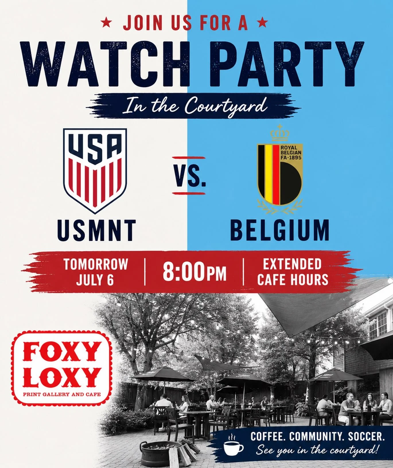 Stop in for Matcha Monday 5-8pm, stay for the watch party, USA vs Belgium at 8pm! We&rsquo;ll be open late, till the end of the game. Let&rsquo;s goooooo⚽️🙌🇺🇸

#visitsavannah @enjoysavannah #starlanddistrict #f&uacute;tbal #coffeeshoplife❤️💯 #gre