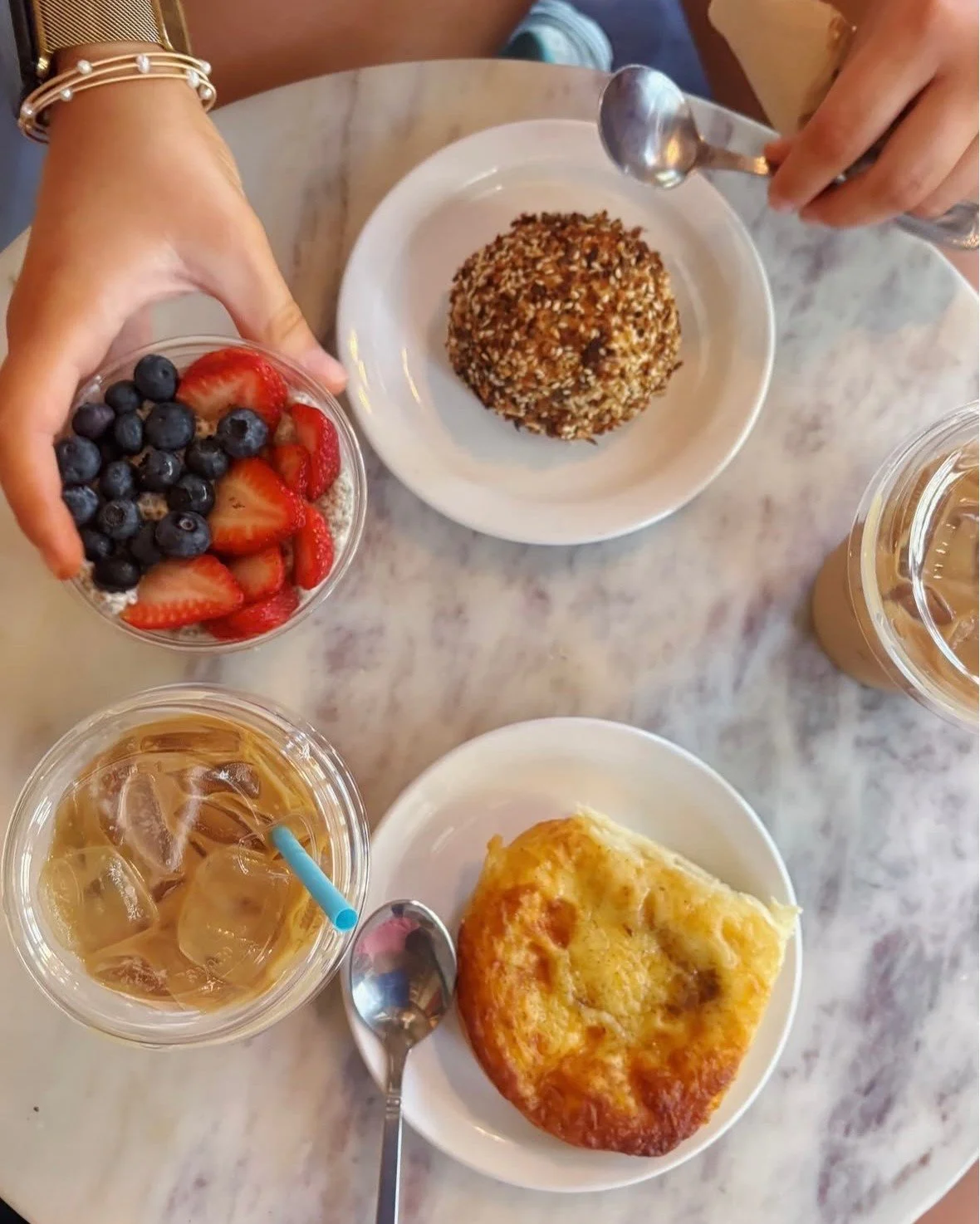 Thanks to @sawshaw05 for tagging us in this perfect Sav girl summer spread ☀️ 

From chia pudding and fresh pastries to iced lattes on the table, these are the kinds of mornings we love to see. Thanks for sharing your Foxy Loxy moment with us! 🤎

#F
