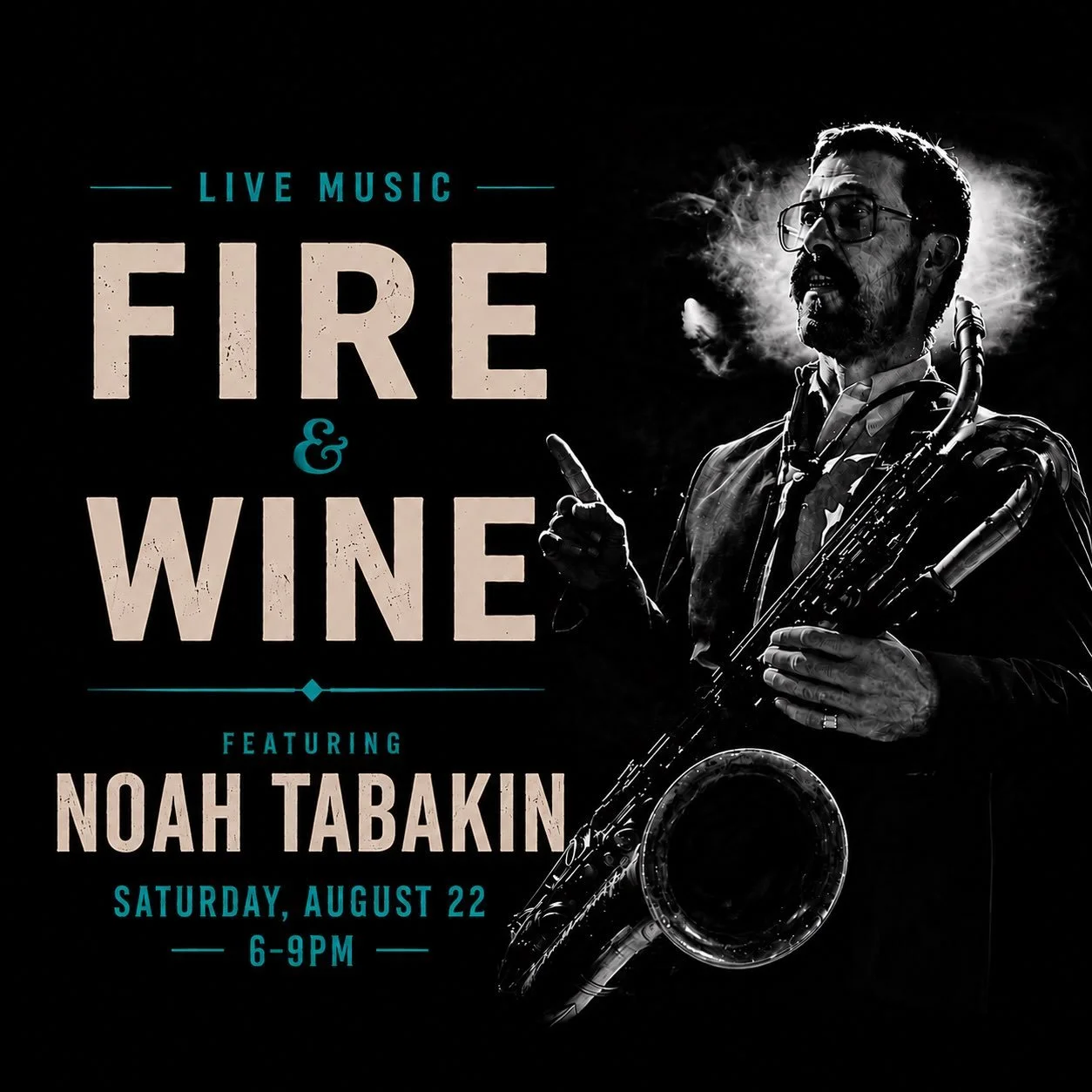 Join us in the courtyard Saturday August 22 for our weekly Live Music Fire &amp; Wine. This week we welcome Noah Tabakin to the Acoustic Altar. Drawing from influences like Bill Withers, Sade, Prince, Ray Charles, Stevie Wonder and more, Noah offers 