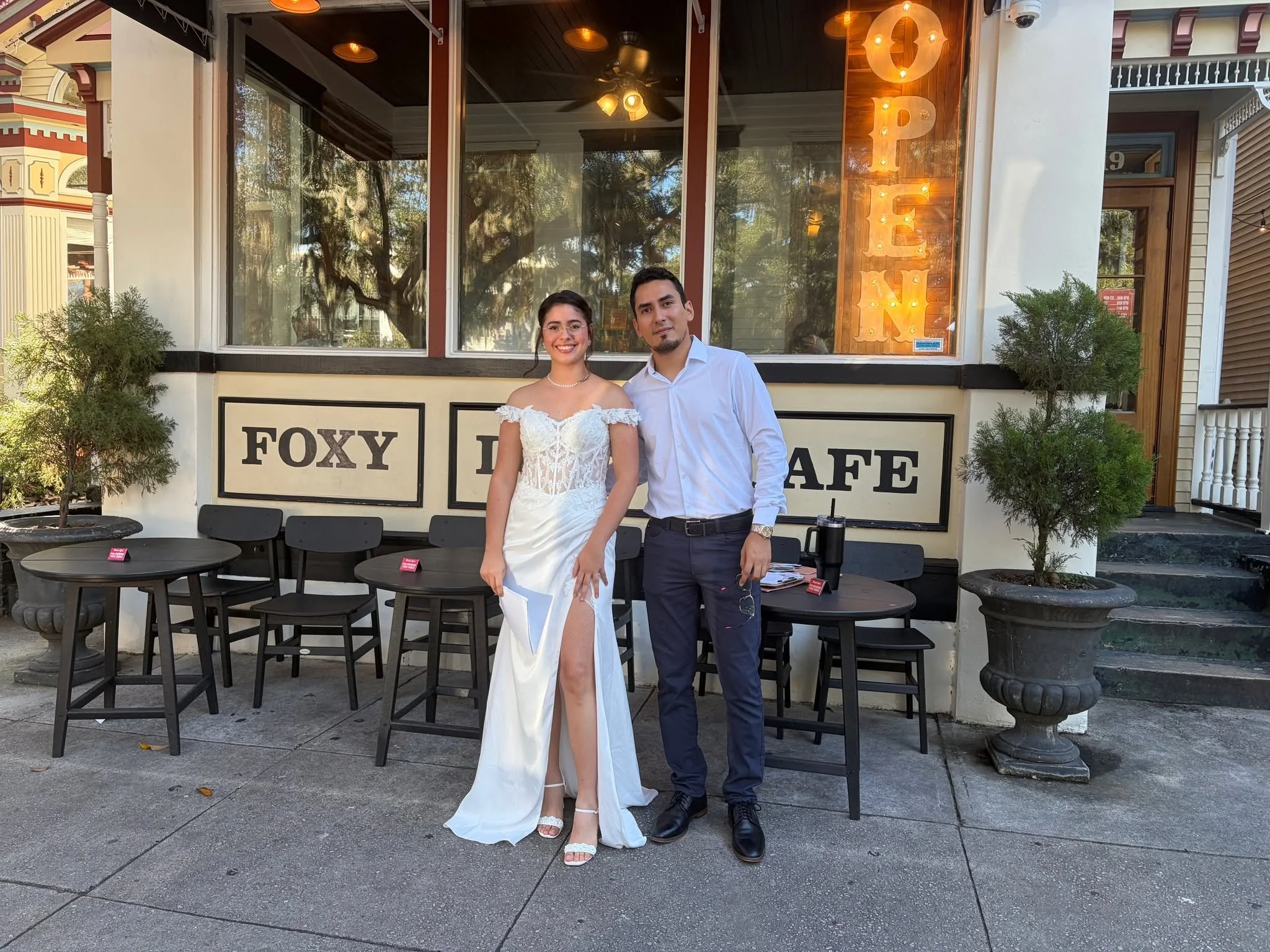 Some moments feel extra special. ✨ Congratulations to this beautiful couple as they celebrate the beginning of a wonderful new chapter together. We're honored to have our corner of Savannah be part of such a joyful memory, and we wish you both a life